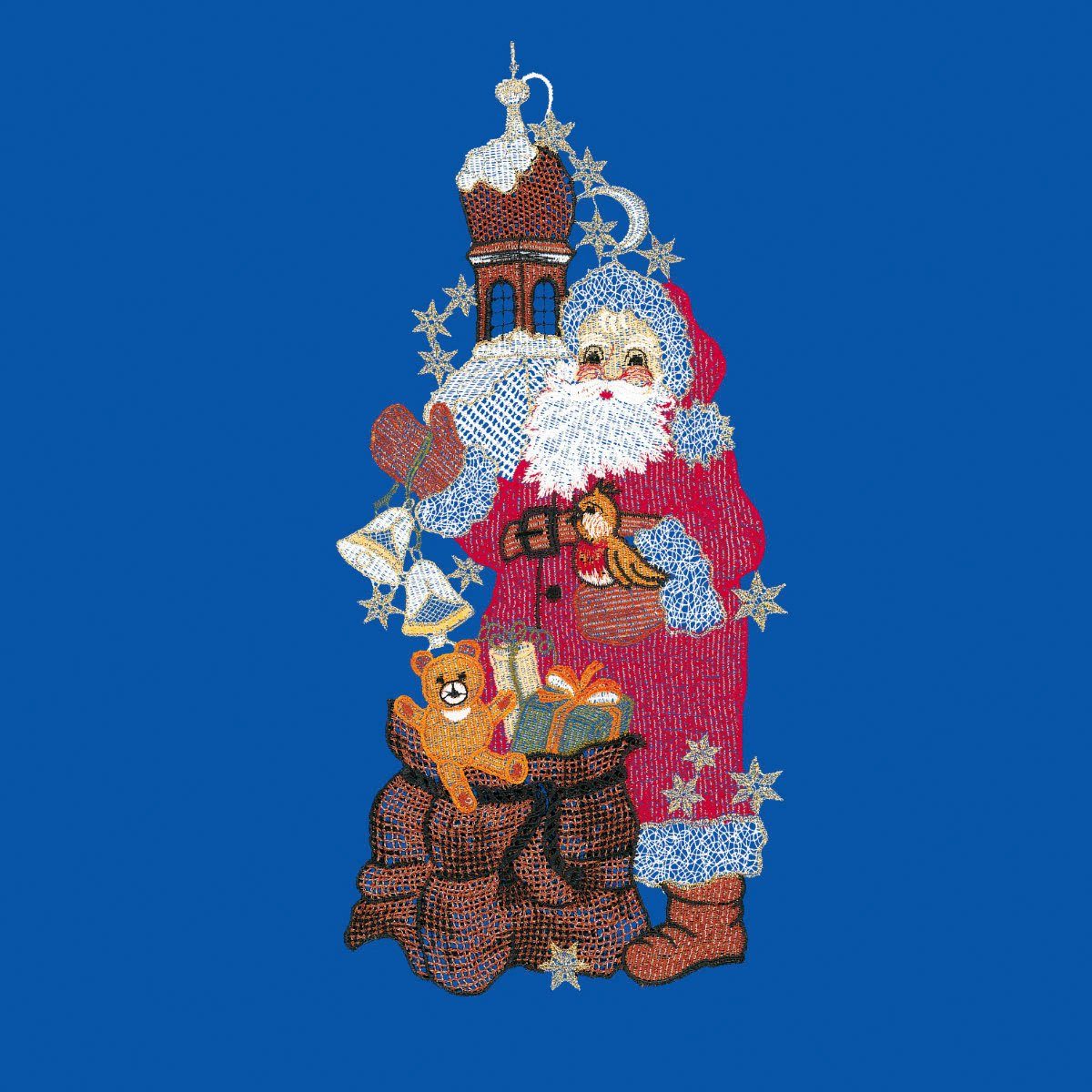 W. Reuter & Sohn - Plauener Spitze® Fensterbild Fensterbild "Santa Claus"(l günstig online kaufen