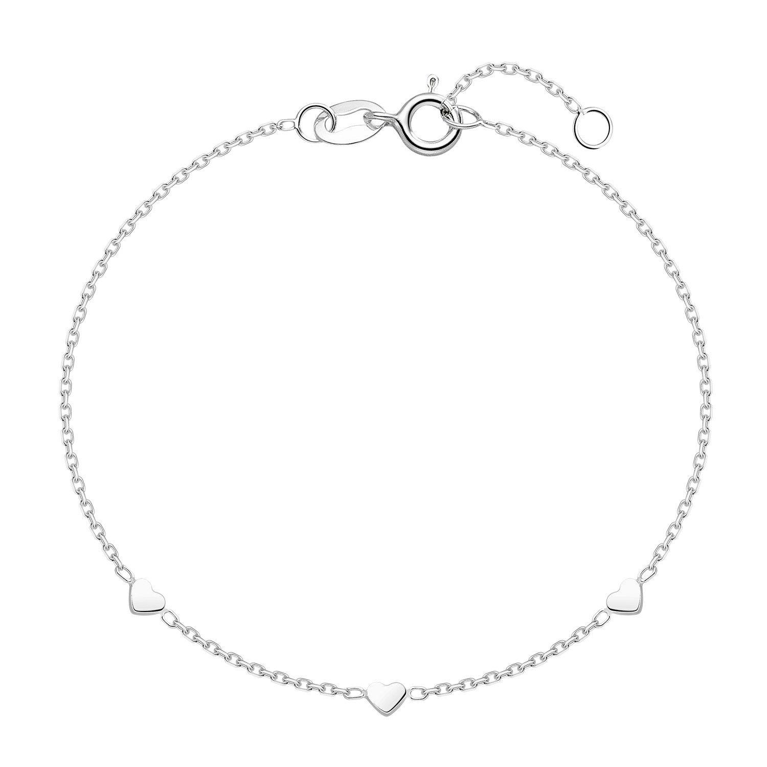 Materia Armkette Damen Silber Herzen filigran längenverstellbar SA-104, Ste günstig online kaufen