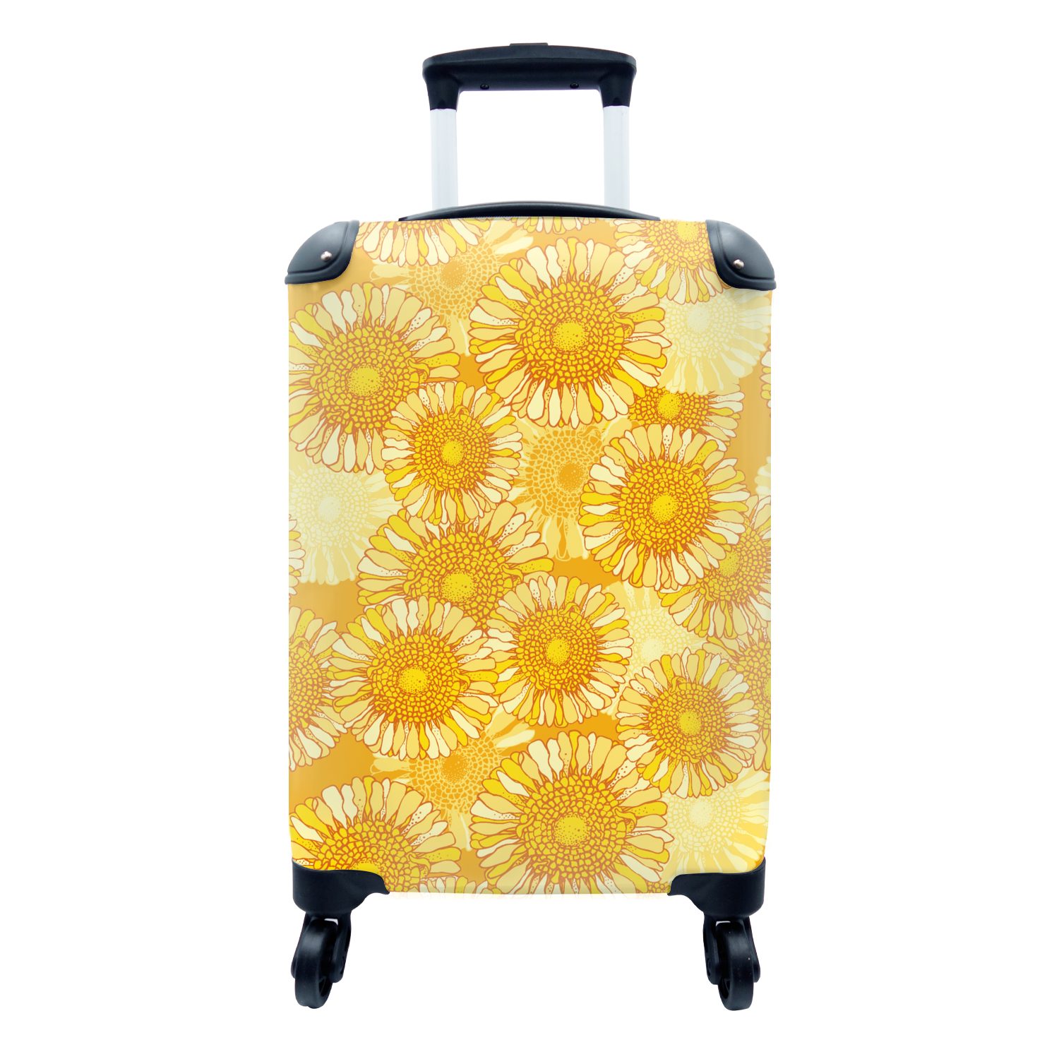 MuchoWow Handgepäckkoffer Sonnenblume - Sommer - Muster - Blumen, 4 Rollen, Reisetasche mit rollen, Handgepäck für Ferien, Trolley, Reisekoffer