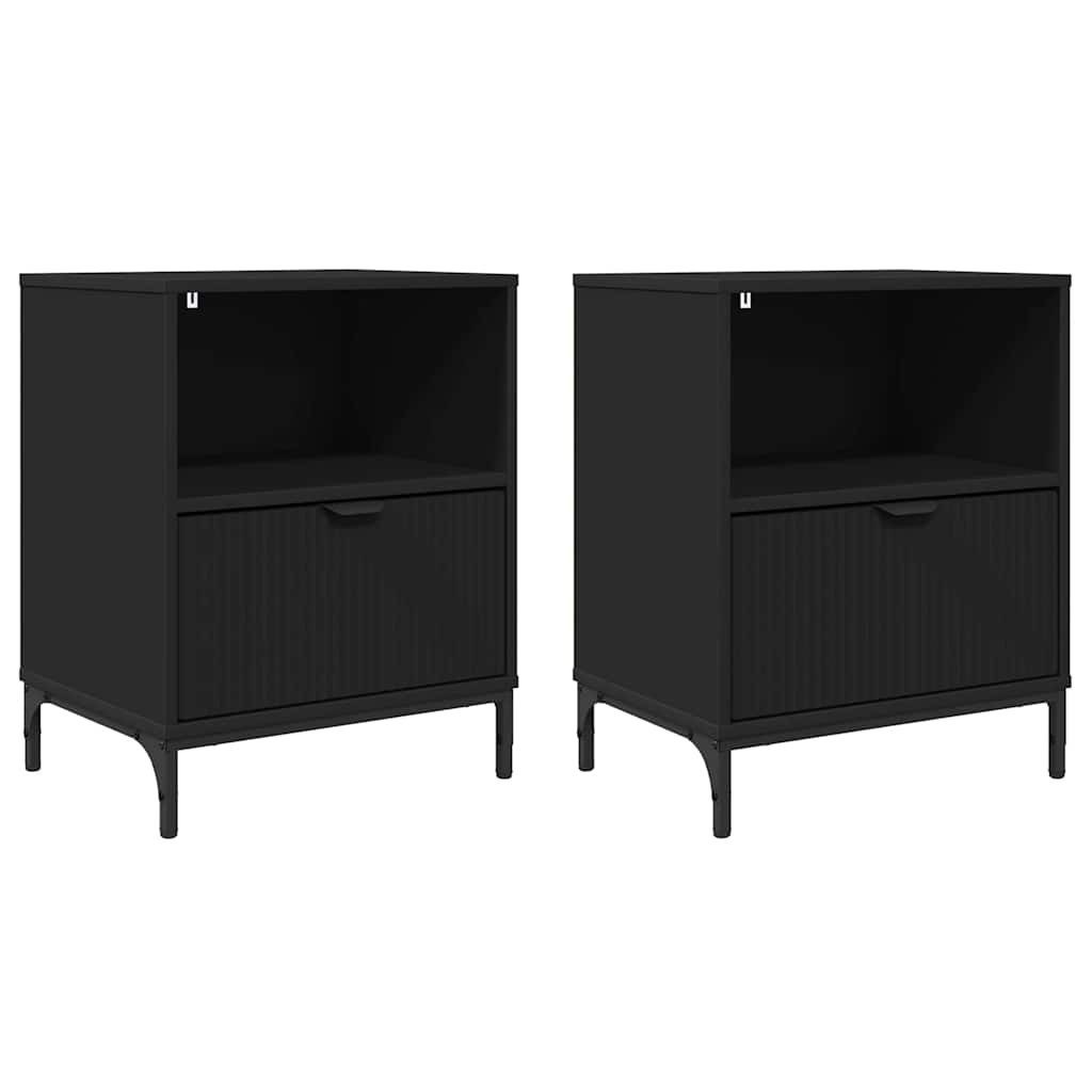 vidaXL Nachttisch Nachttische 2 pcs Schwarz günstig online kaufen