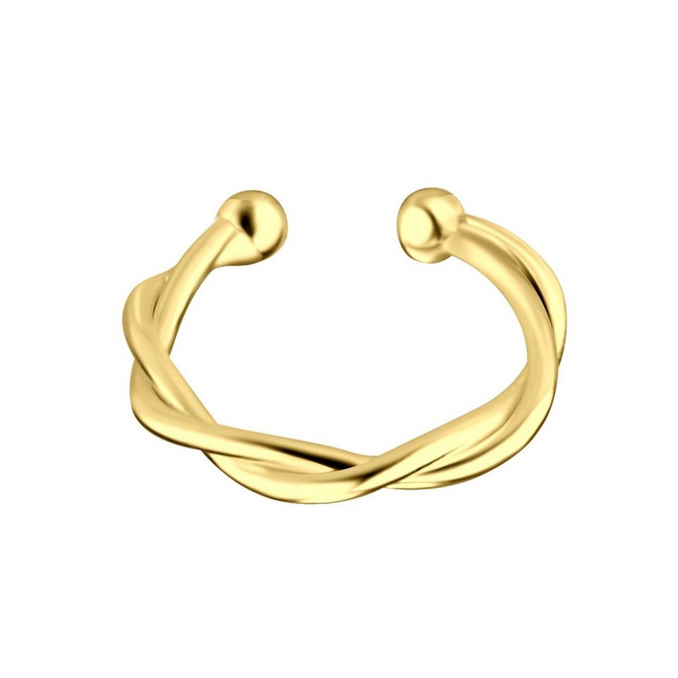 LÖB Ohrklemme Ohrklemme 925 Silber gedreht Gold Vergoldet, Damen Fake  Piercing Ring Einfach gedreht Dünn Ohr Kletterer Ohrring Ohrmanschette  Ohrclip Ear Cuff