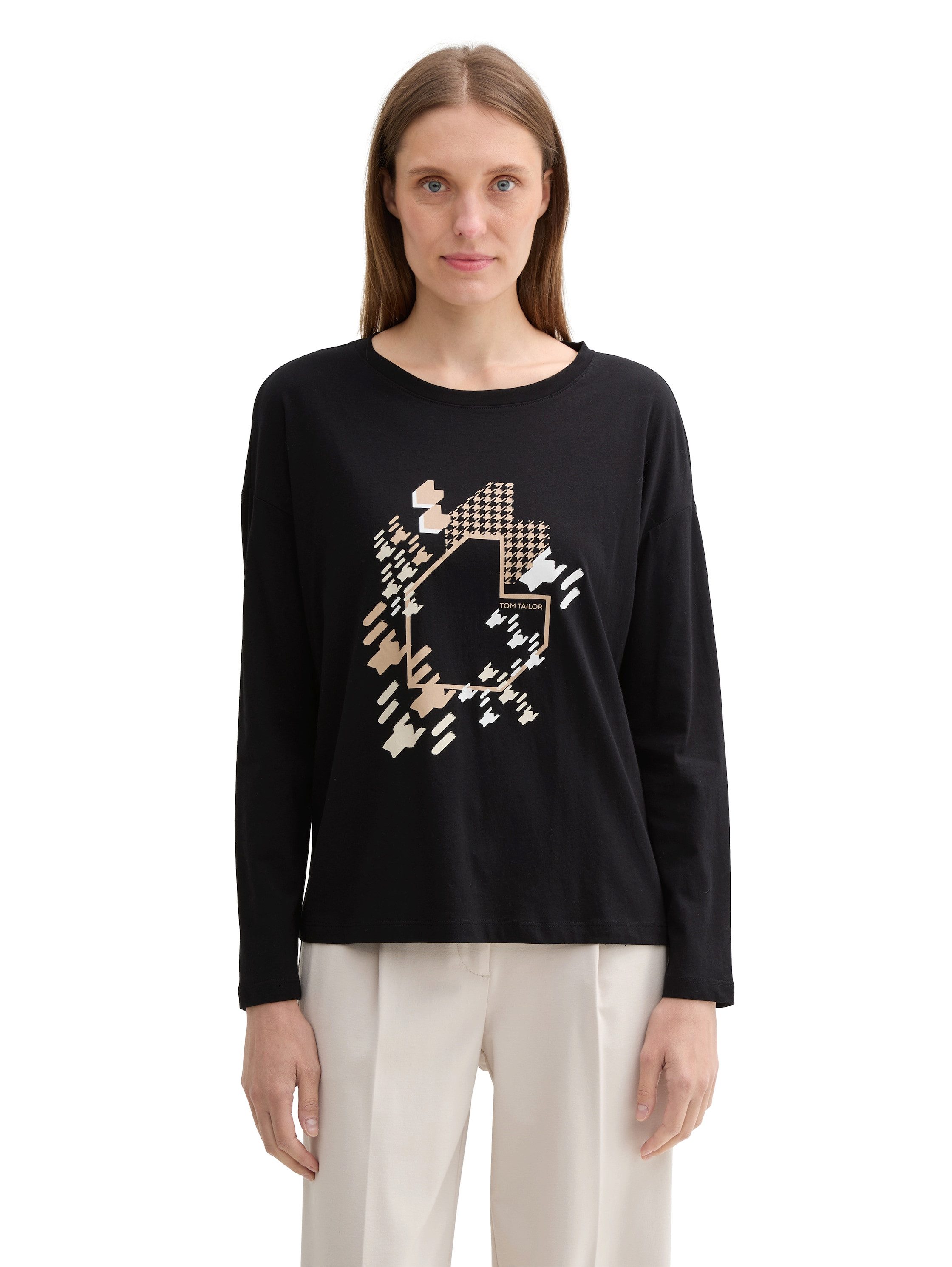 TOM TAILOR Langarmshirt mit Frontprint günstig online kaufen
