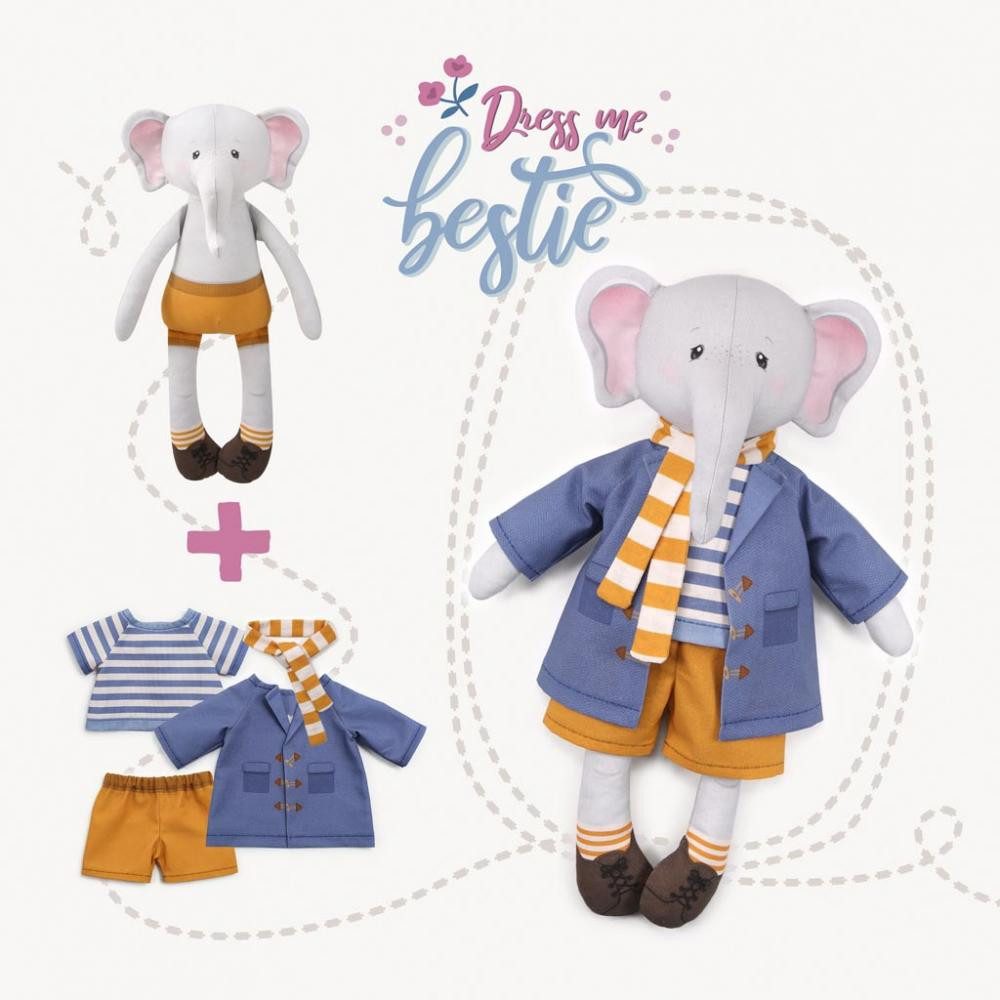 kullaloo Stoff - Cut & Sew Panel "DRESS ME BESTIE" EDDY ELEFANT (80 x 155 cm) – Bild 3 von 5