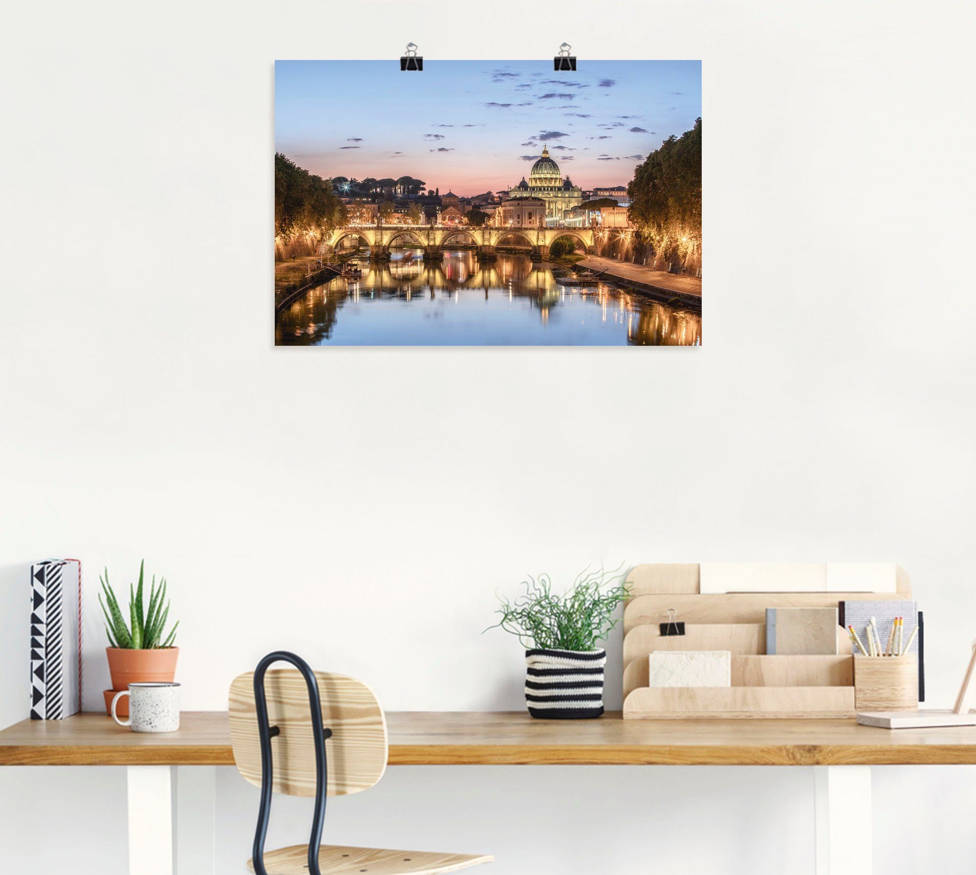 Artland Wandbild »Sonnenuntergang über dem Vatikan«, Elemente der Architektur (1 Stück), in vielen Größen & Produktarten - Alubild / Outdoorbild für den Außenbereich, Leinwandbild, Poster, Wandaufkleber / Wandtattoo auch für Badezimmer geeignet-HomeTrends
