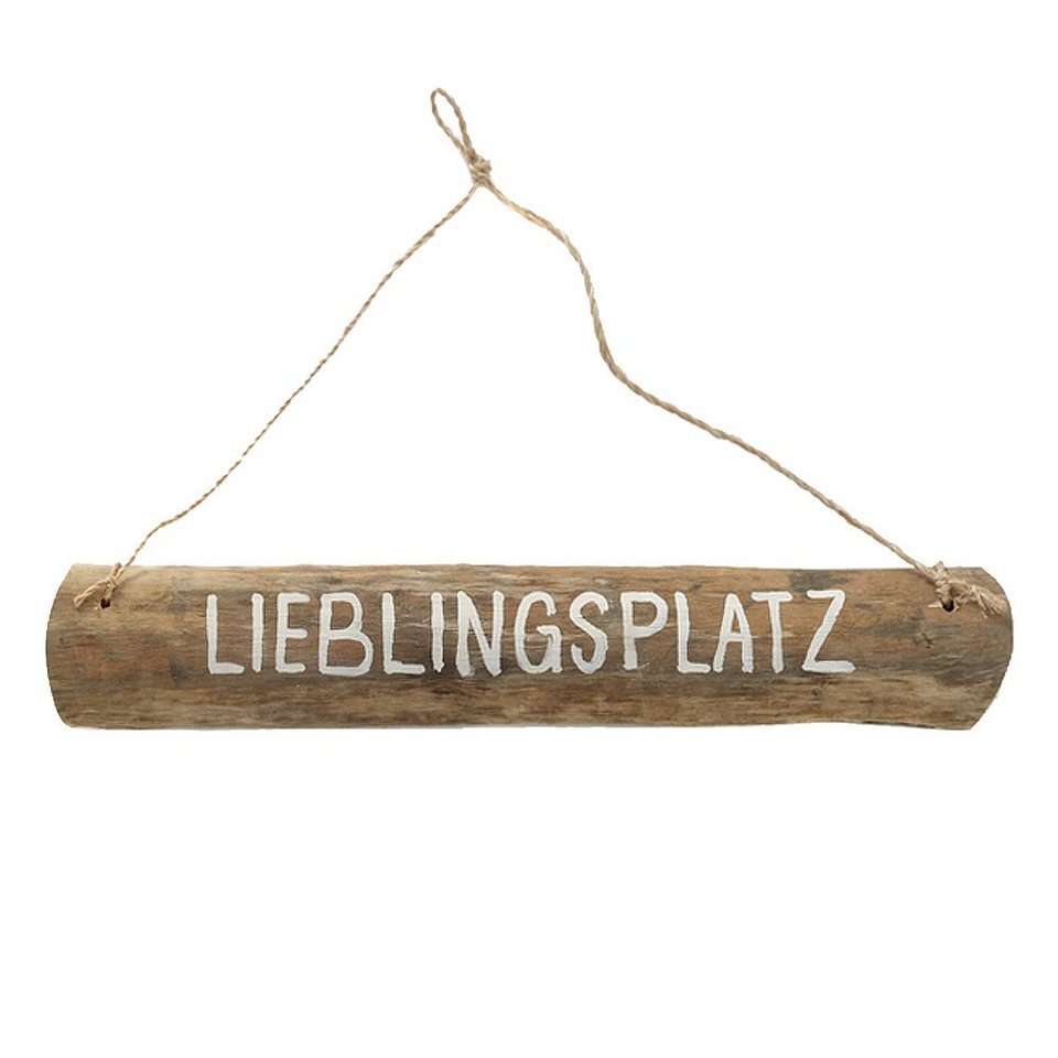 BOLTZE Metallschild »Holzschild LIEBLINGSPLATZ natur weiß Hängeschild
