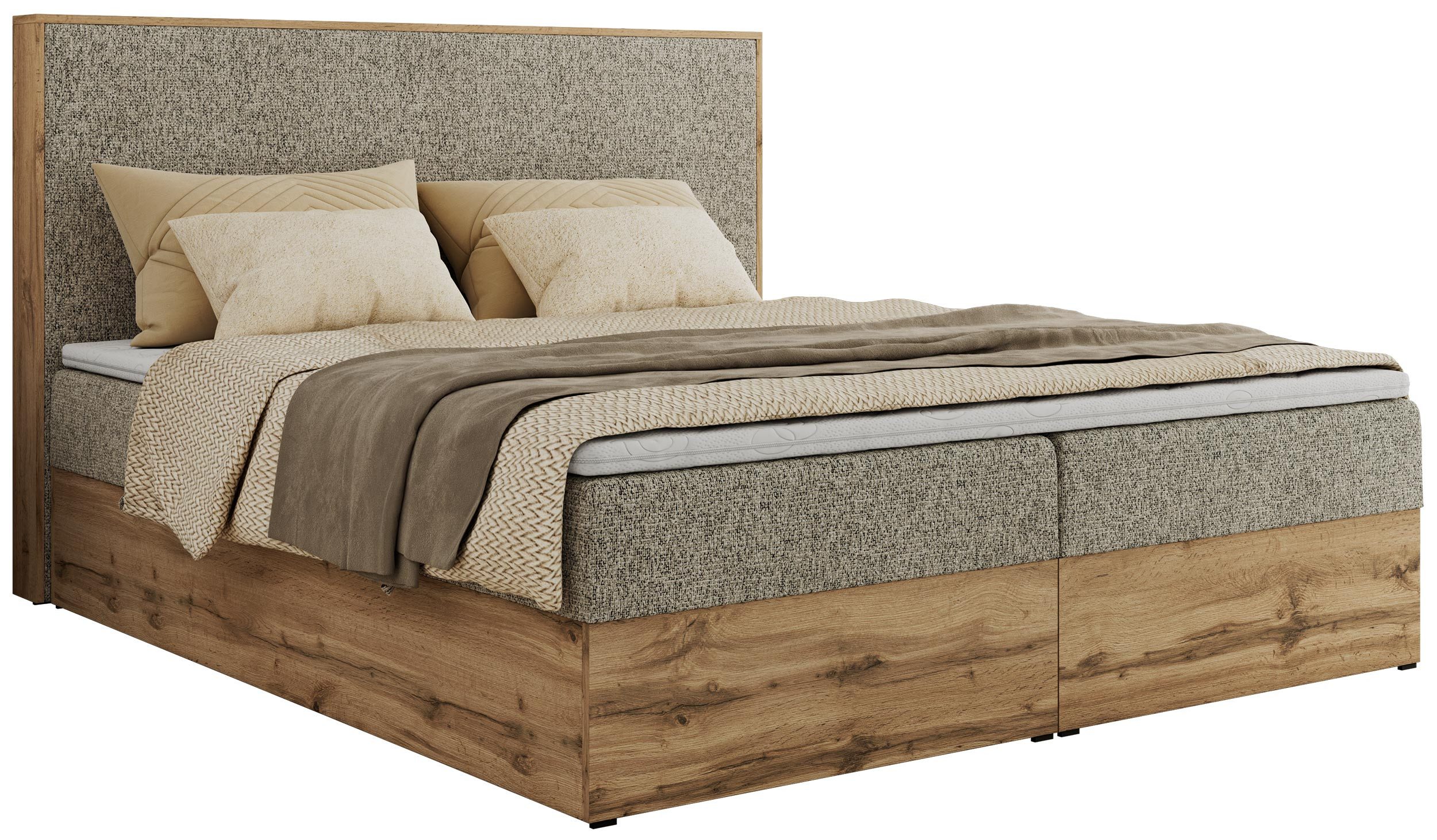 MKS MÖBEL Boxspringbett WOOD CLASSIC (Packung, günstig online kaufen
