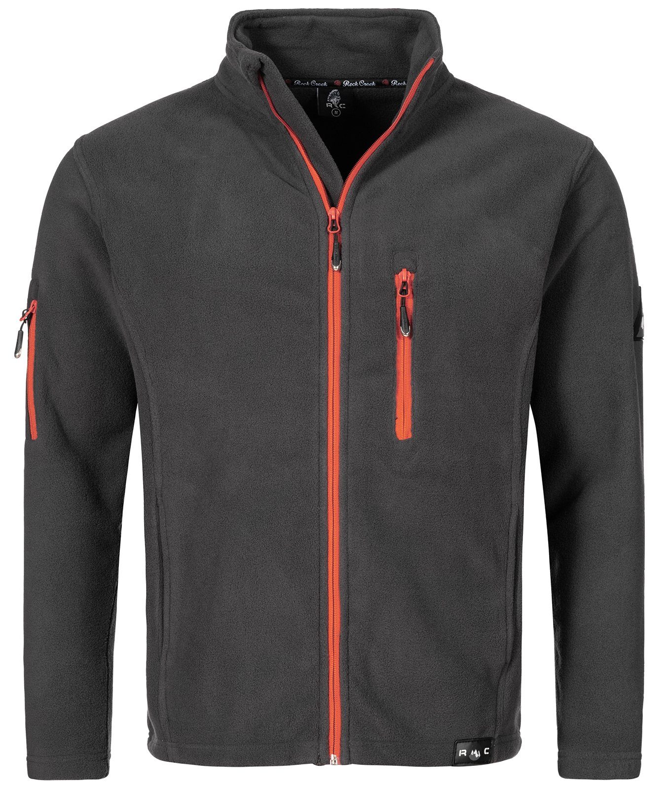 Rock Creek Fleecejacke Herren Fleecejacke Übergangsjacke H-197 Anthrazit