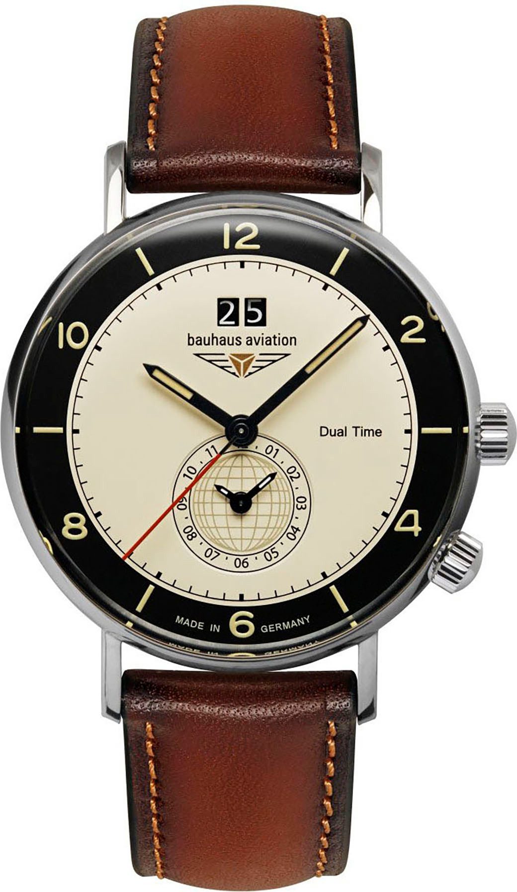 bauhaus Quarzuhr Vintage Pilot Dual Time günstig online kaufen