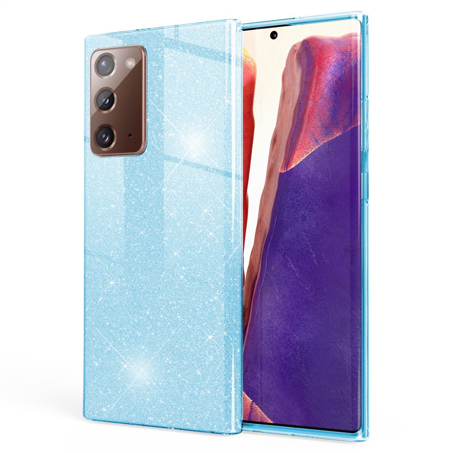 Nalia Handyhülle Samsung Galaxy Note 20, Glitzer Silikon Hülle / Erhöhte  Schutzwirkung durch verstärkte Innenseite / Glitter Cover /