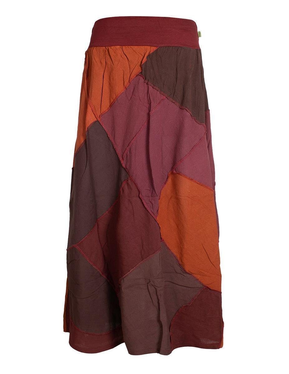 Vishes Maxirock Langer weiter Patchwork-Rock handgewebte günstig online kaufen