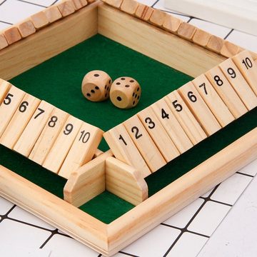 Vaxiuja Spielturm Großes Holz-Brettspiel,Shut The Box Würfelspiel für 2-4 Spieler