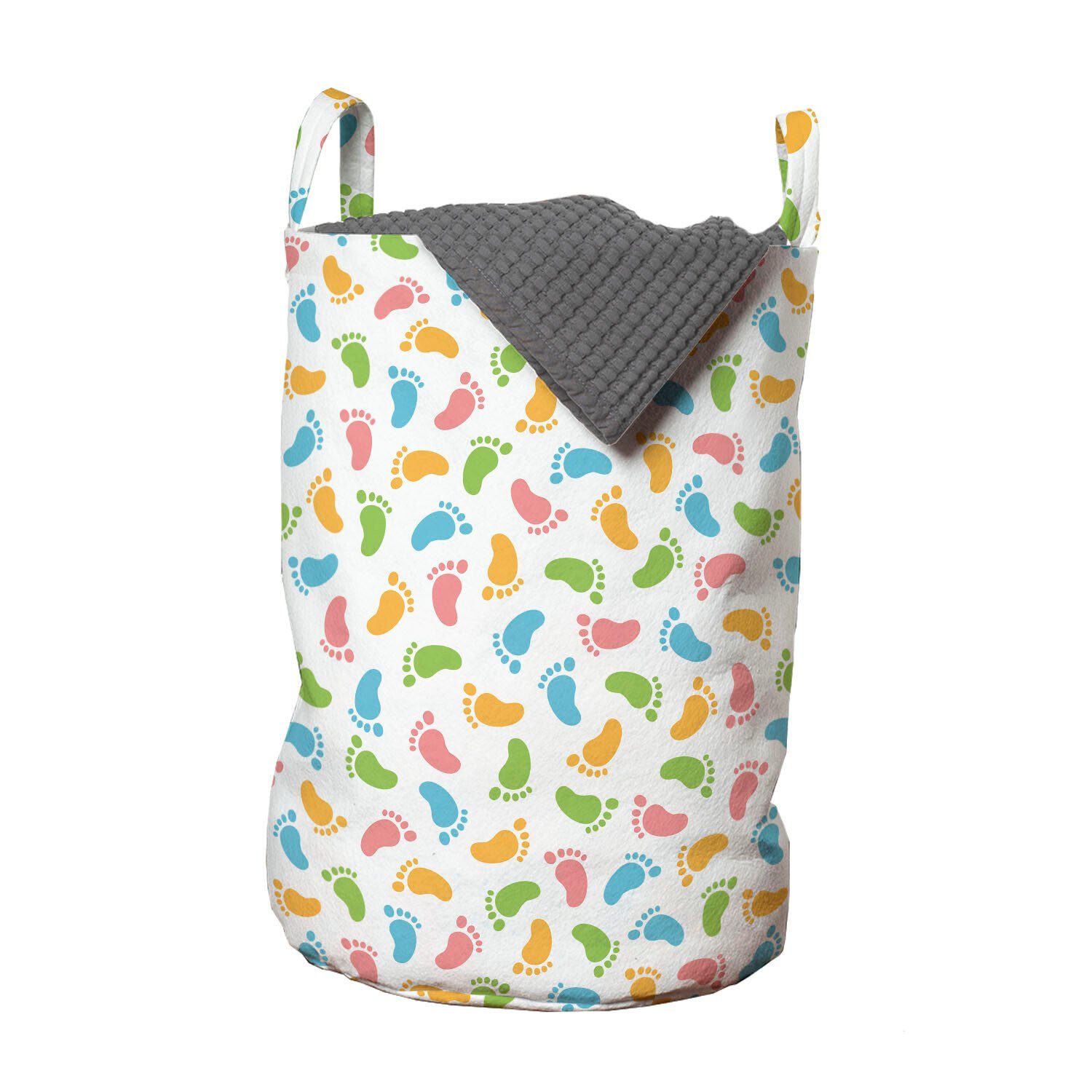 Abakuhaus Wäschesäckchen für Griffen Babydusche Wäschekorb Kordelzugverschluss Waschsalons, mit Footprint-Muster-Party