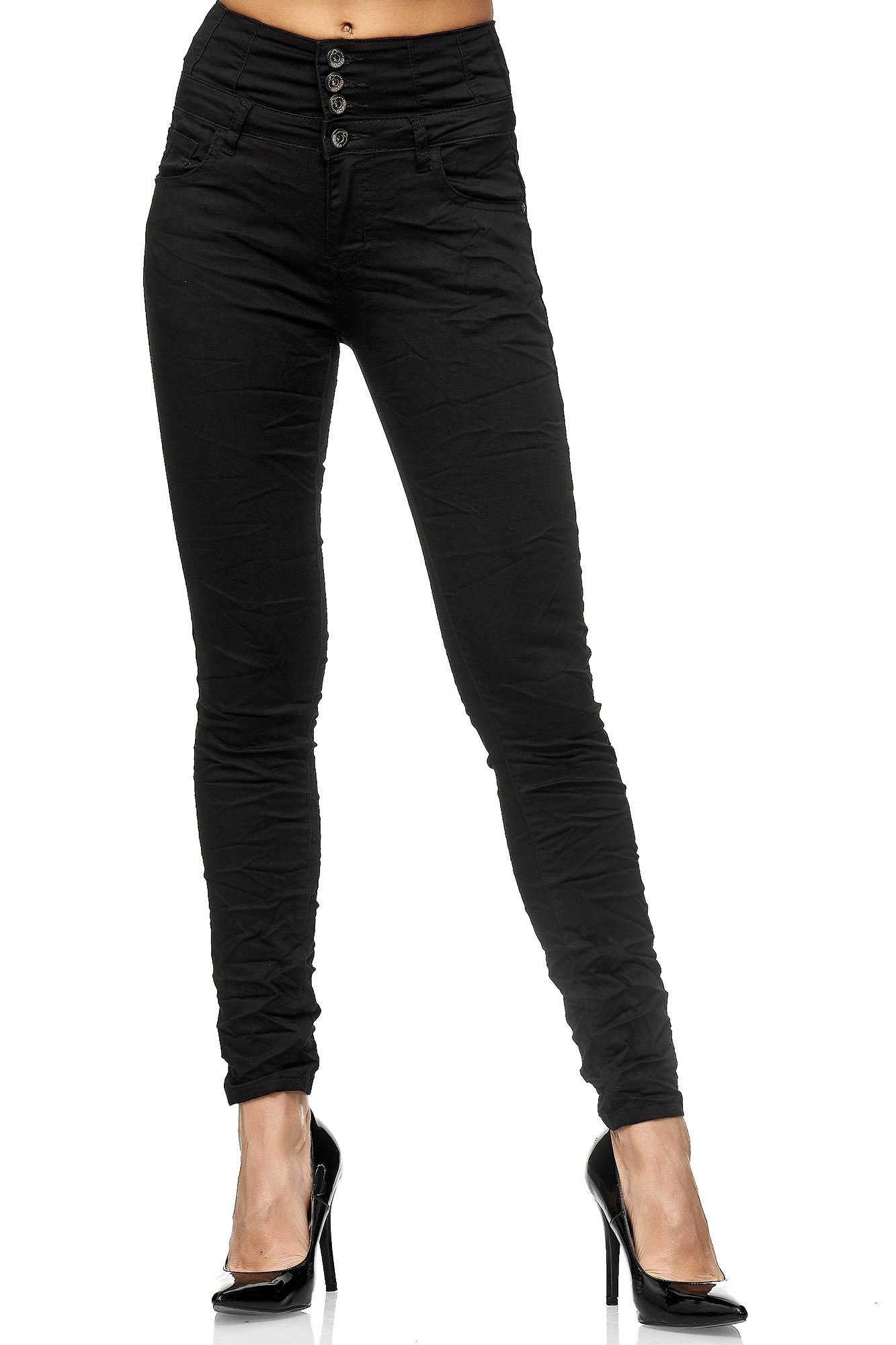 Elara High-waist-Jeans Elara Damen Stretch Jeans Skinny High Waist (1-tlg)