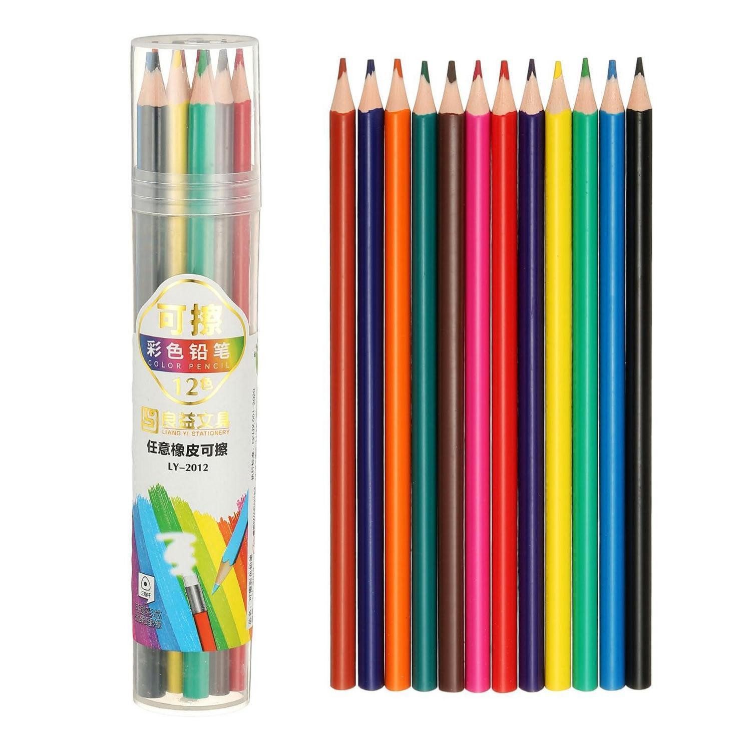 LuxusKollektion Buntstift Buntstifte Set 12 Farben Radierbar