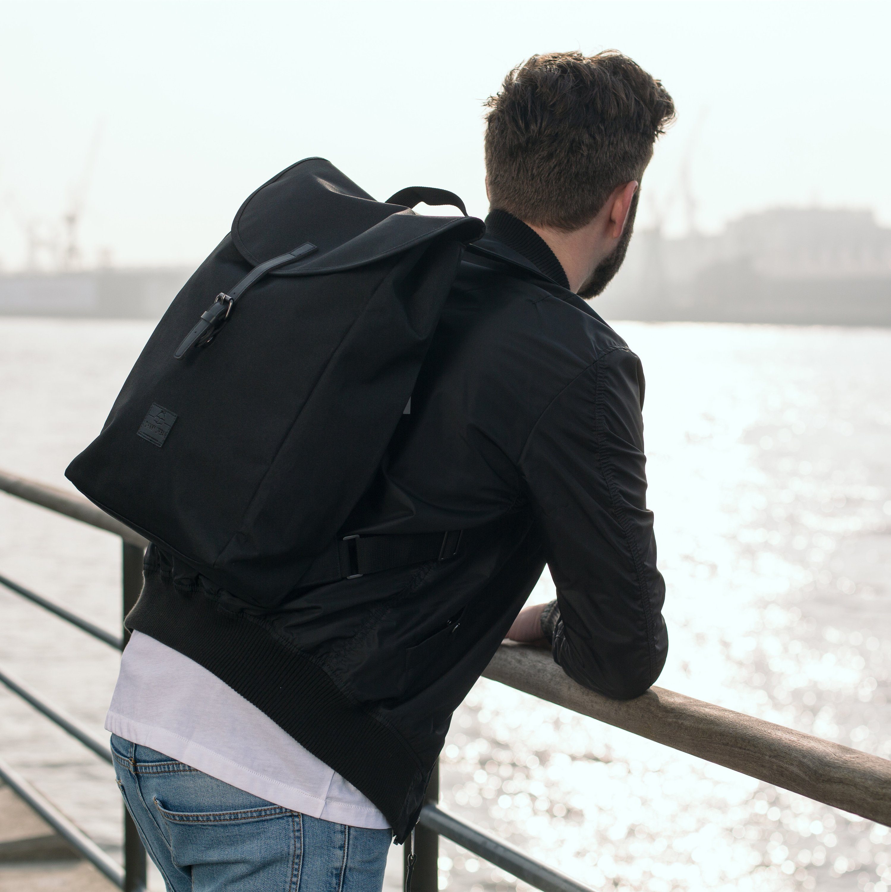 Rucksack Johnny Cityrucksack Laptopfach, Herren, Laptop Wasserabweisend Urban schwarz Damen Liam