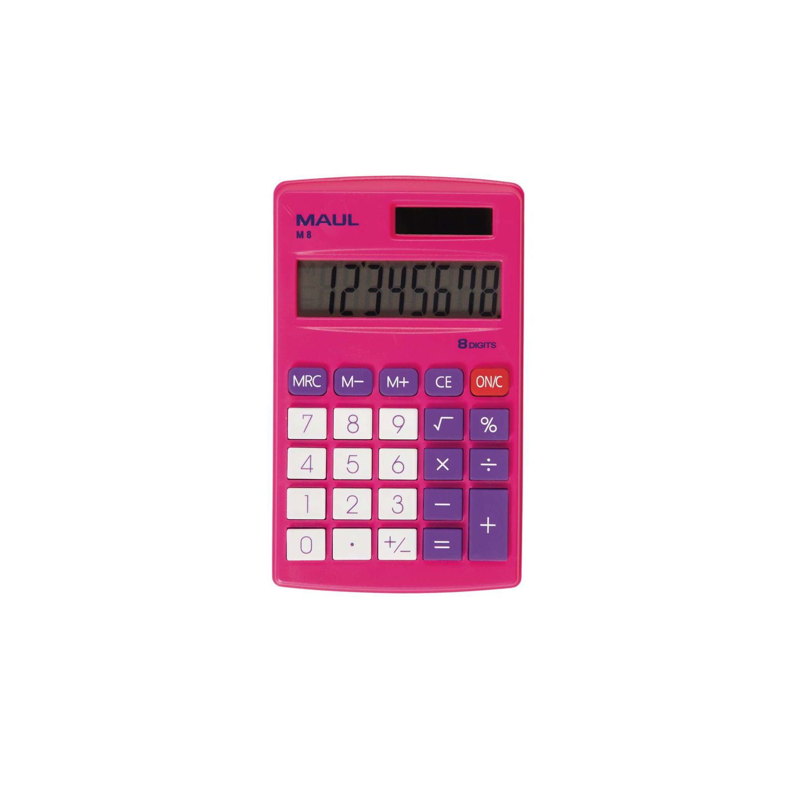 MAUL Taschenrechner MAUL Taschenrechner M 8 Solar Batterie 1-zeilig, 8 Ziffern pink