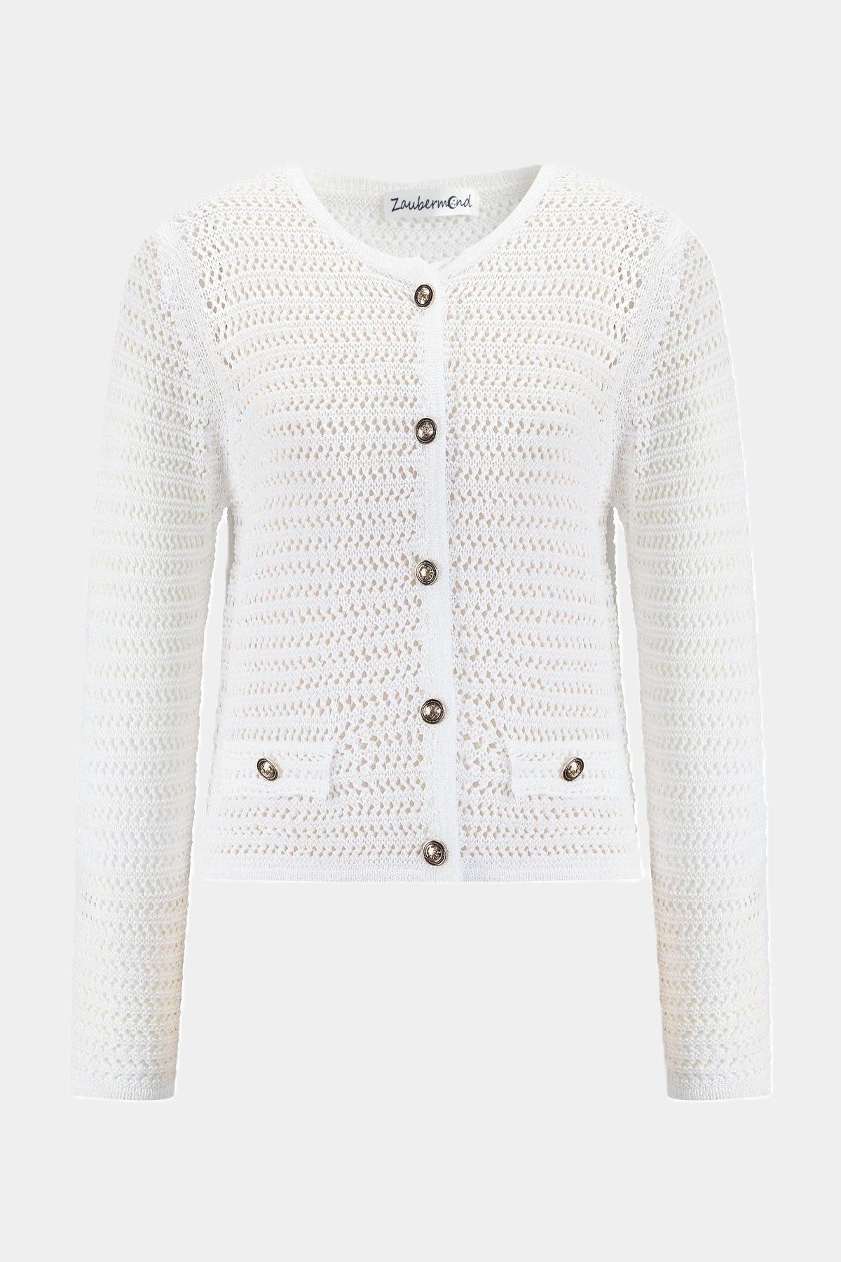 Zaubermond Strickjacke Häckel-Strickjacke WHITE