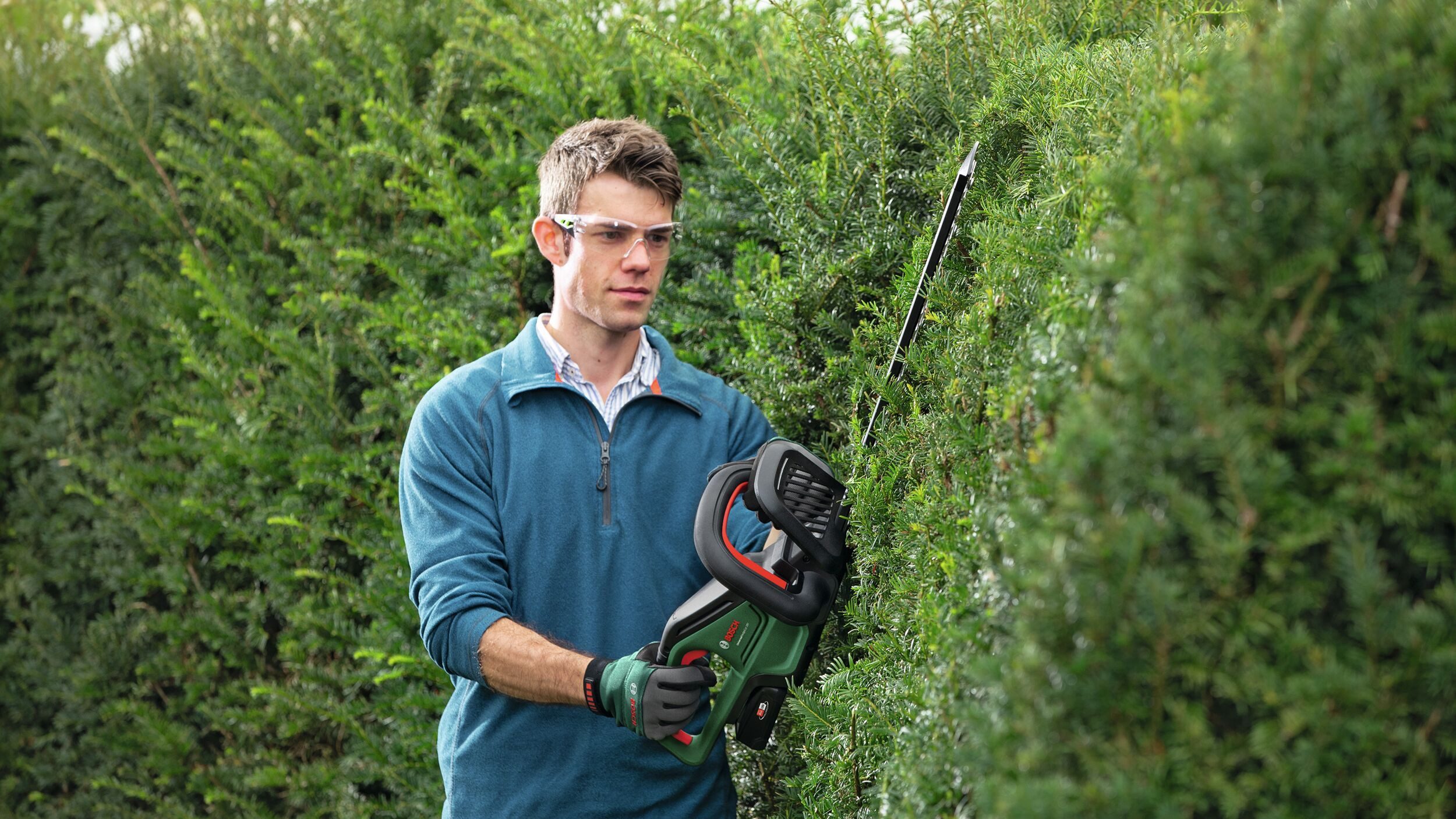 BOSCH Akku-Heckenschere UniversalHedgeCut 18V-55, Mit 1x Akku 2,5 Ah - im Karton