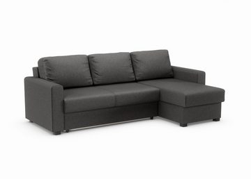 ATLANTIC home collection Ecksofa Dublin L-Form, Bettfunktion und Bettkasten, Recamiere links oder rechts montierbar