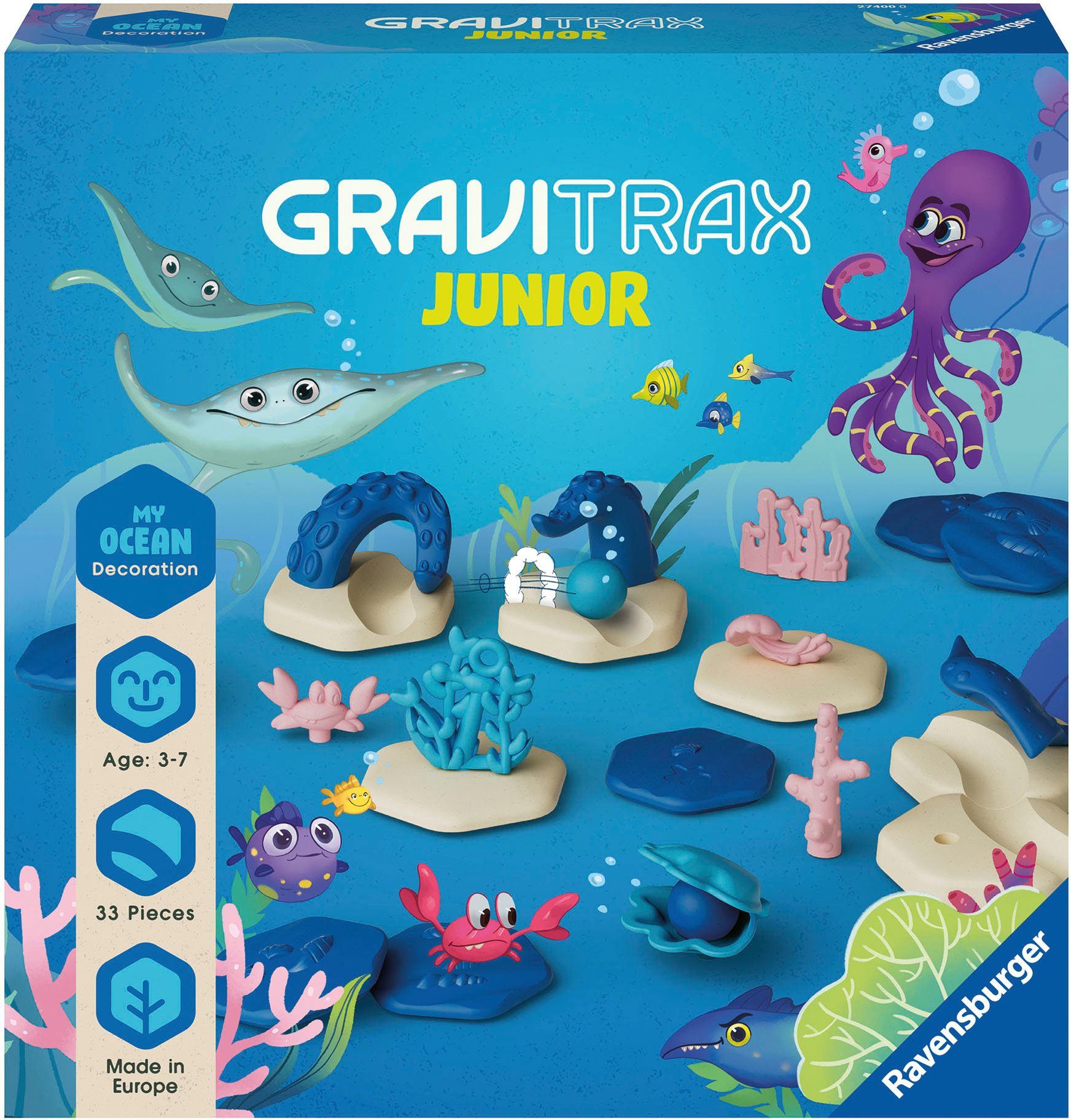 Ravensburger Kugelbahn-Bausatz GraviTrax Junior Extension Ocean, Made in Europe; FSC® - schützt Wald - weltweit