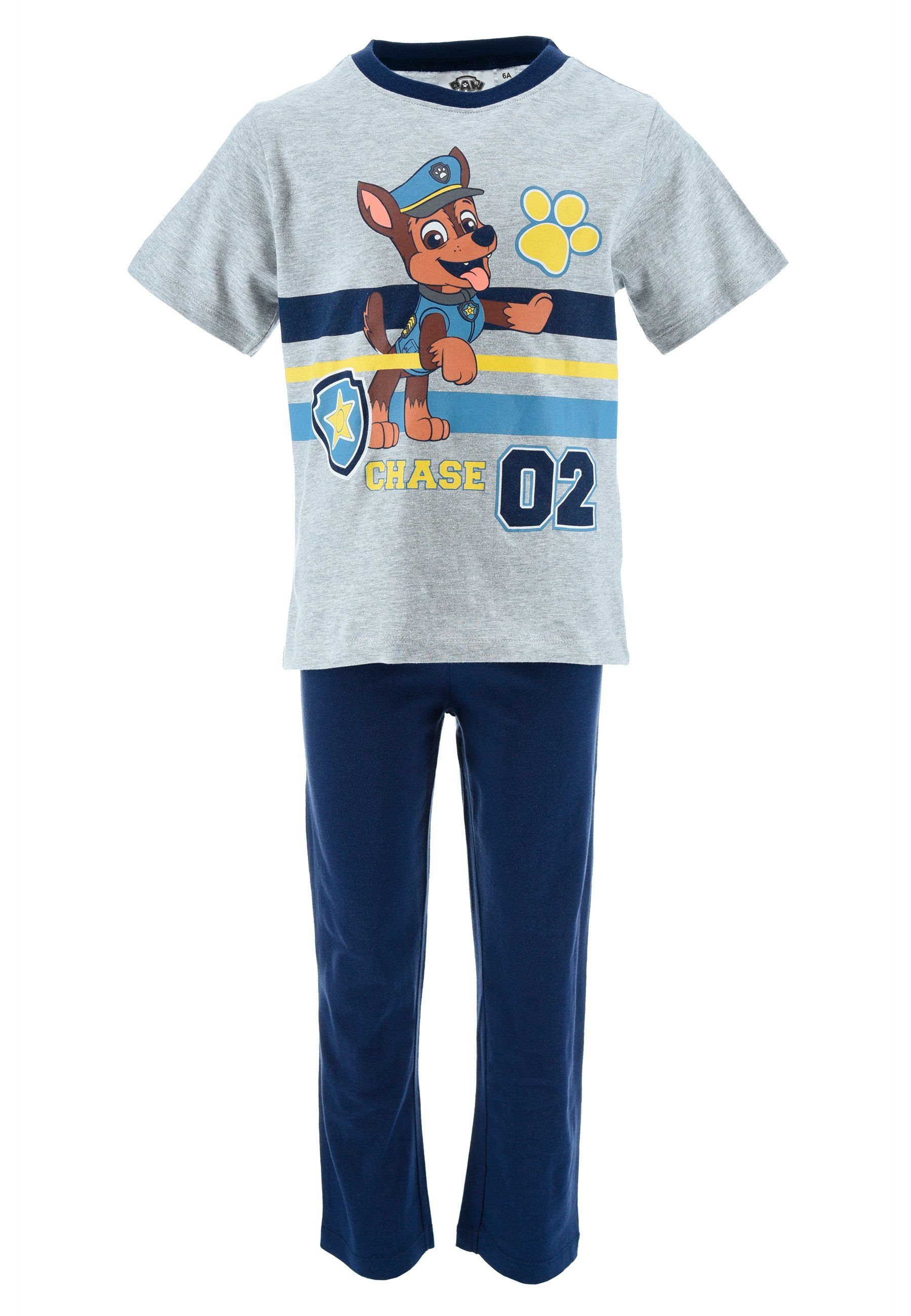 Schlafanzug Chase Kinder Jungen Pyjama kurzarm Nachtwäsche