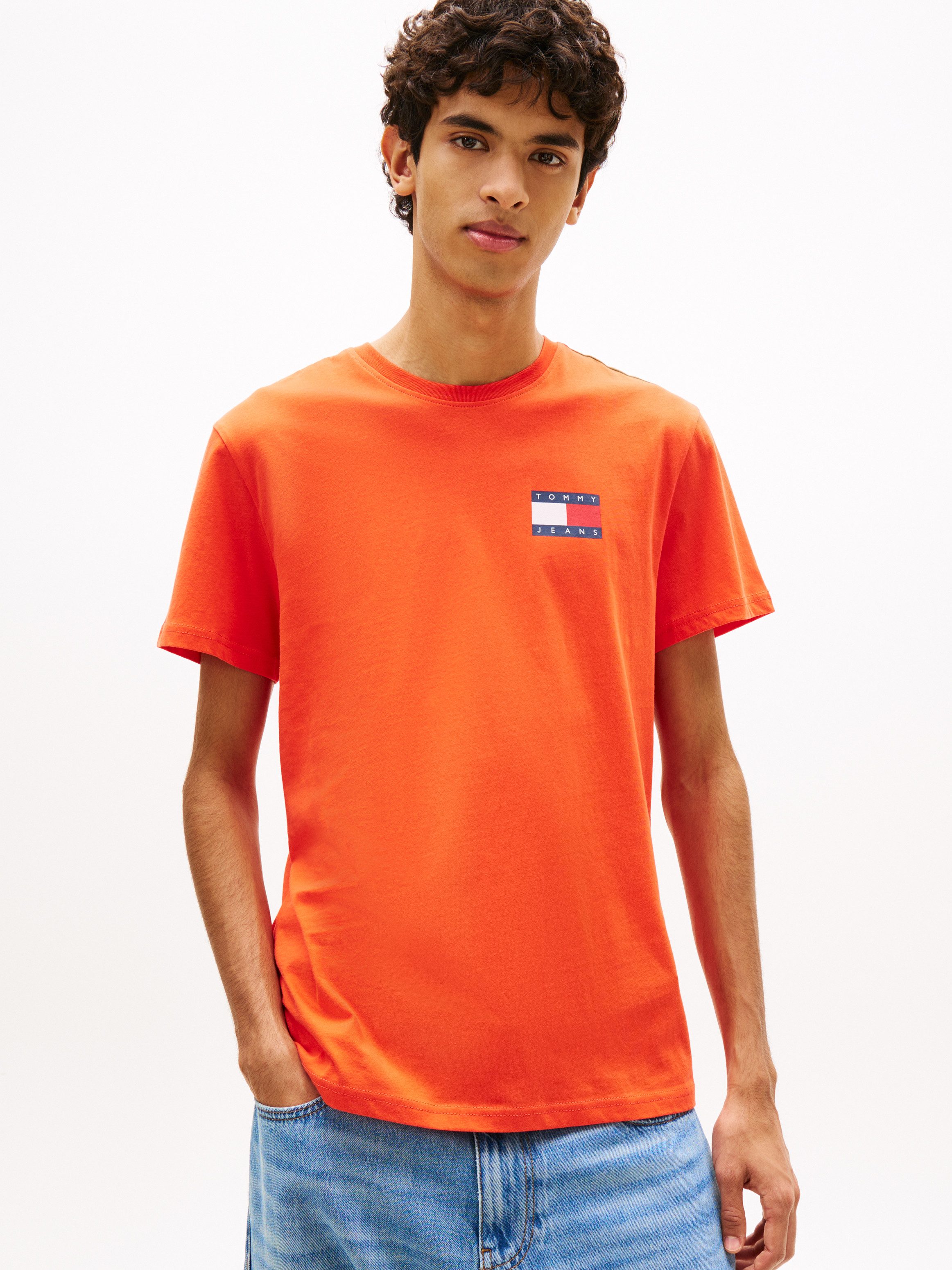 Tommy Jeans T-Shirt TJM SLIM ESSENTIAL FLAG TEE EXT Mit Rundhalsausschnitt günstig online kaufen