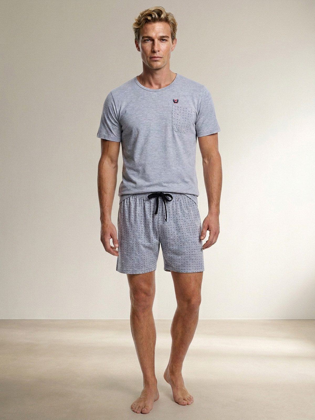 Henry Terre Shorty Paul Graphik Design Pyjama Set Kurz - Shorts
