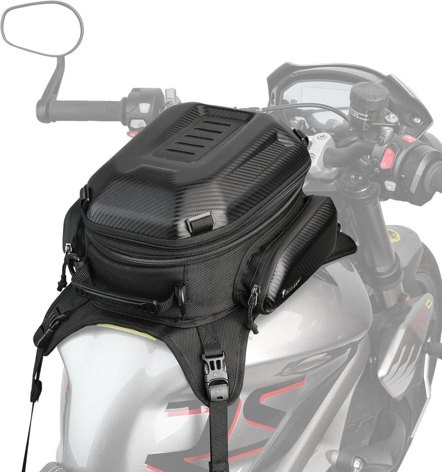 Roller-Gepäckträger Motorrad Tankrucksack Hartschale Wasserdicht 15-18L erweiterbar