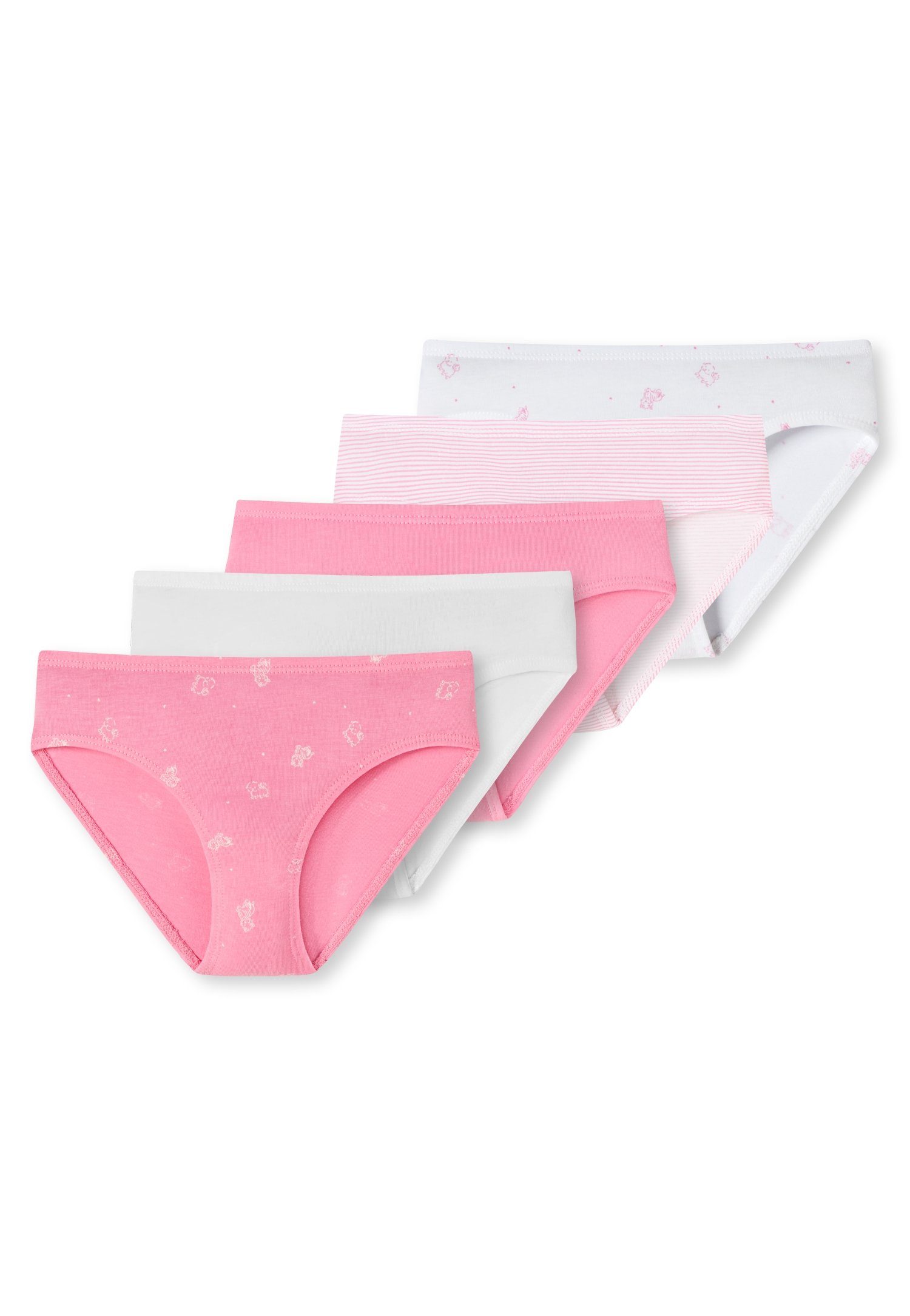 Schiesser Slip (3er-Pack) mit weiß bequemen rosa Softbund gemustert