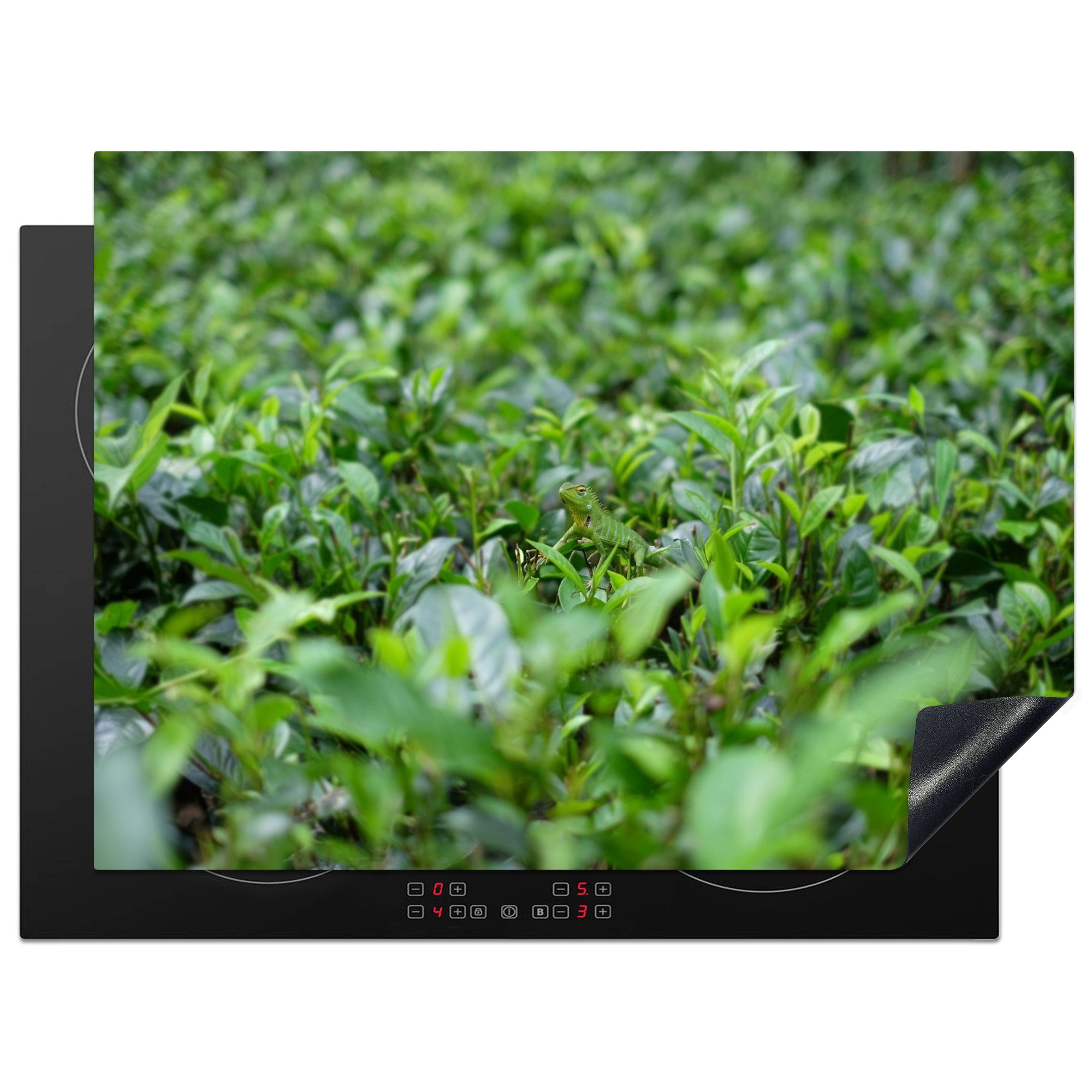 MuchoWow Herdblende-/Abdeckplatte Grünpflanzen tlg), cm, tropischem 70x52 Ceranfeldabdeckung Vinyl, Mobile auf (1 Boden, Arbeitsfläche nutzbar
