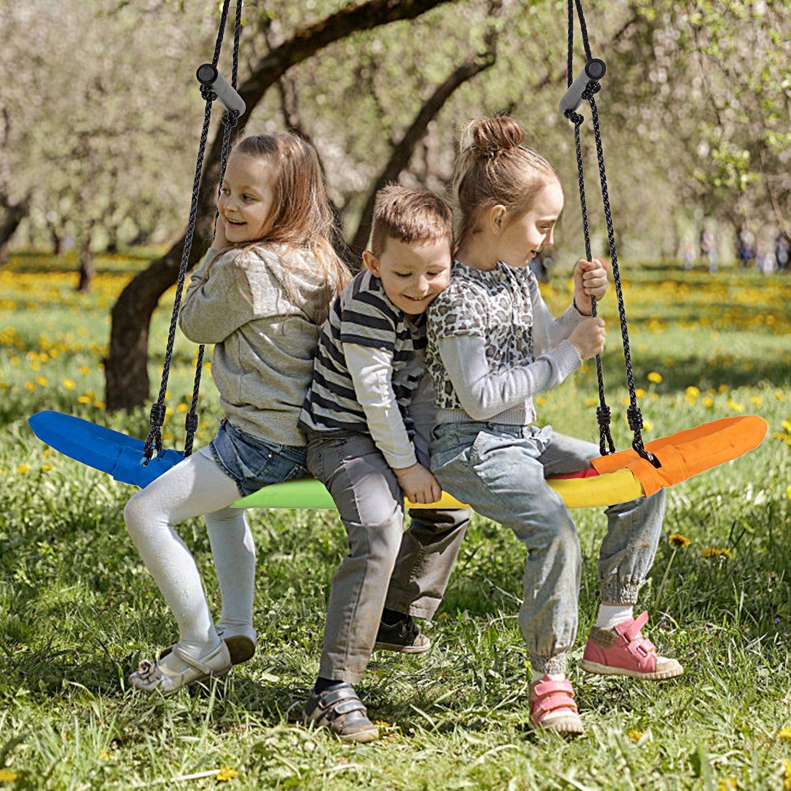 COSTWAY Nestschaukel, Gartenschaukel 100-160cm verstellbaren Seil, günstig online kaufen