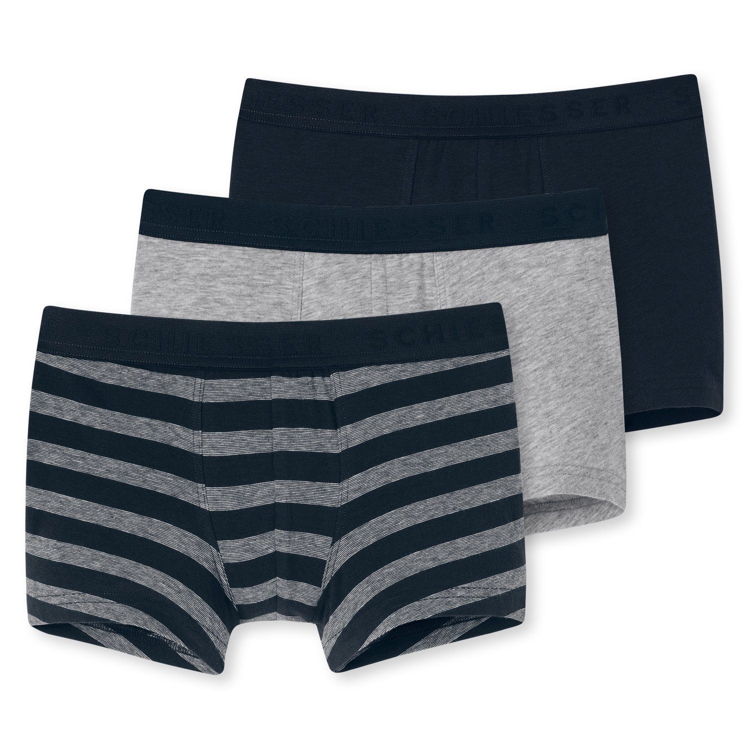 Schiesser Jungen Unterhosen Pants Webgummibund Shorts (Set, Set) 3-St., Boxershorts Family Hip-Shorts