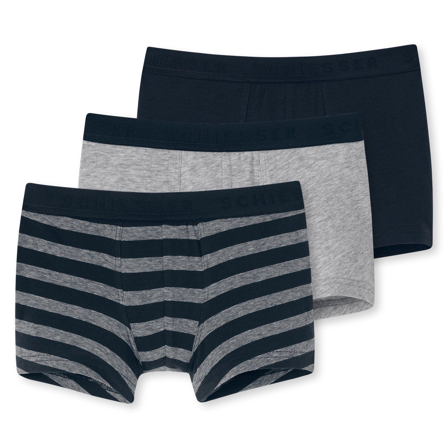 Schiesser Boxershorts Family (Set, 3-St., Set) Jungen Shorts Pants Hip-Shorts Unterhosen Webgummibund