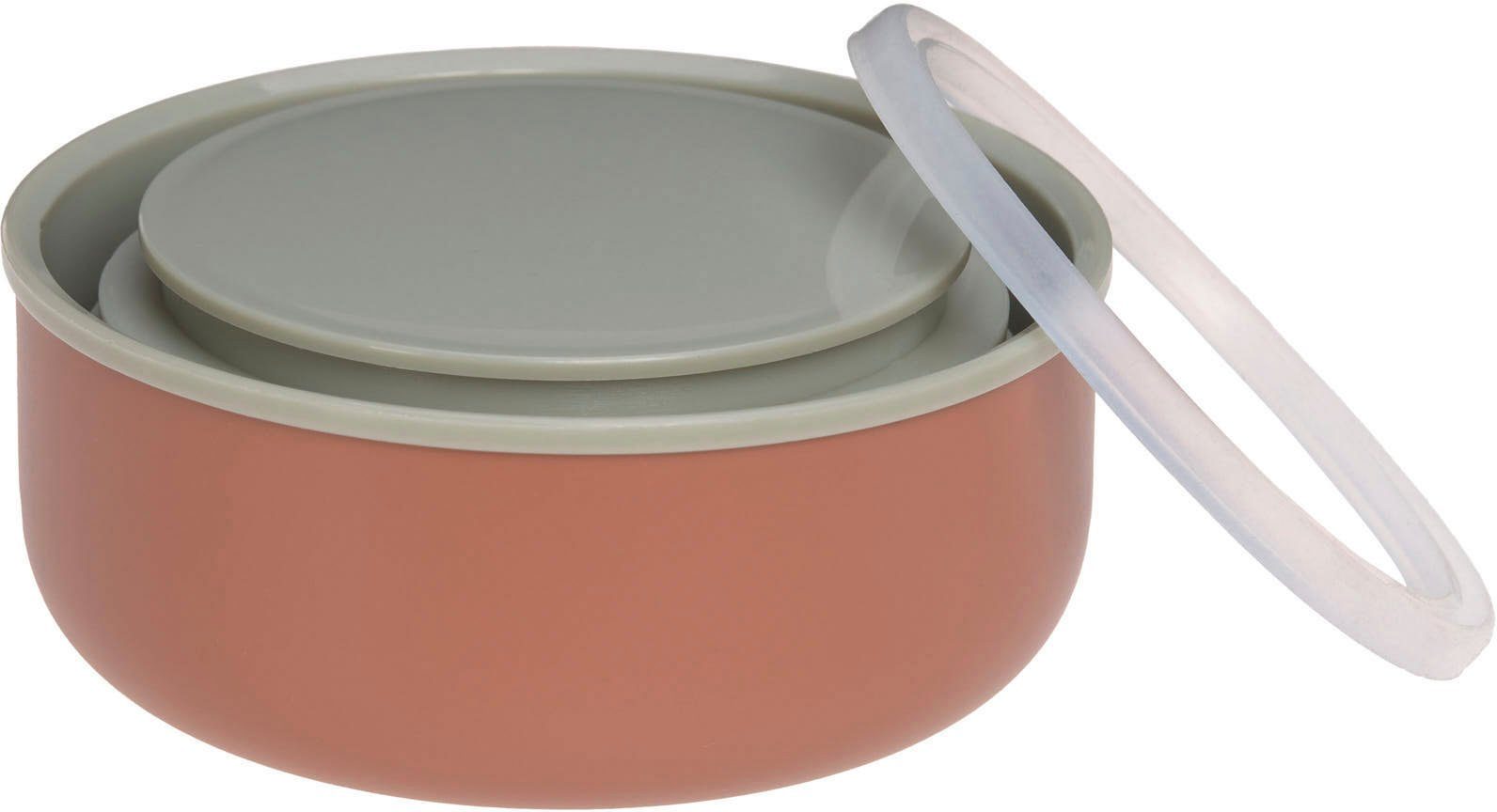 LÄSSIG Thermobehälter Happy Prints, Caramel, Edelstahl, (1-tlg)