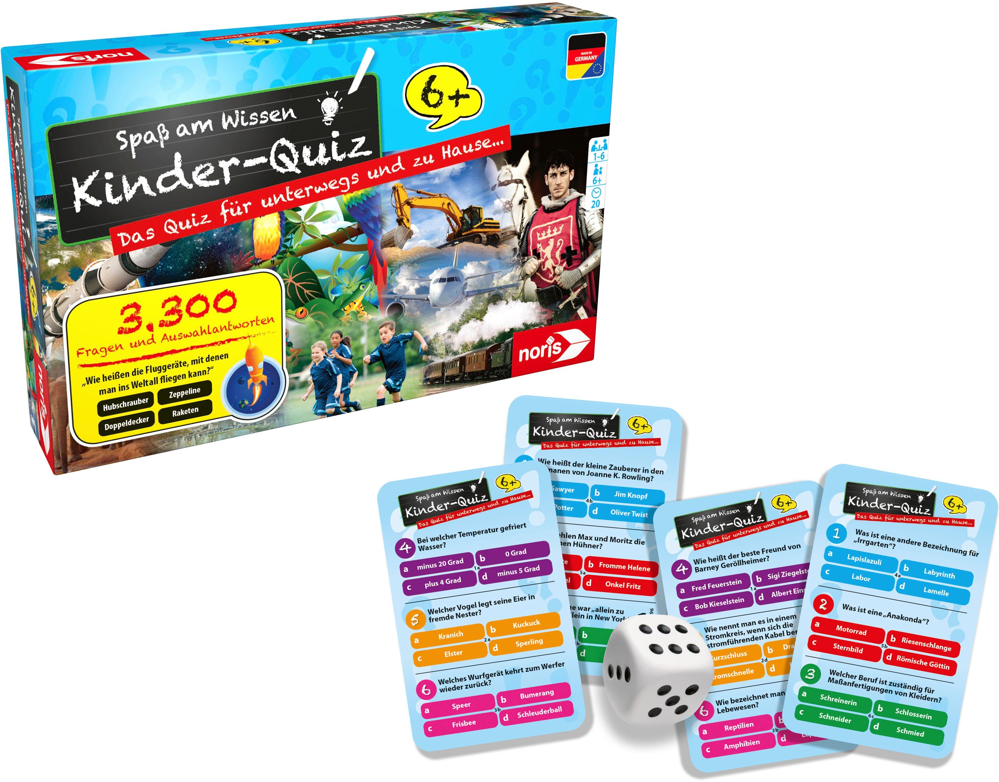 Noris Spiel Kinderquiz für schlaue Kids blau, Made in Germany