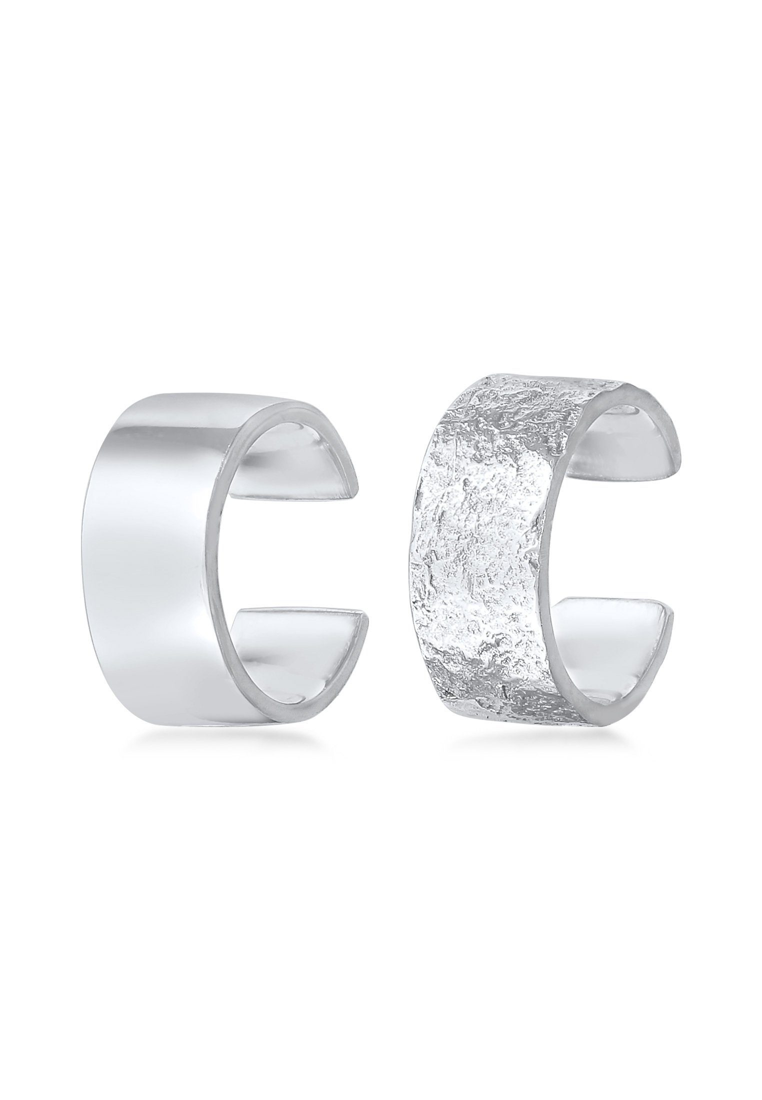 Elli Ohrklemmen-Set Earcuff Breit Basic Gehämmert günstig online kaufen