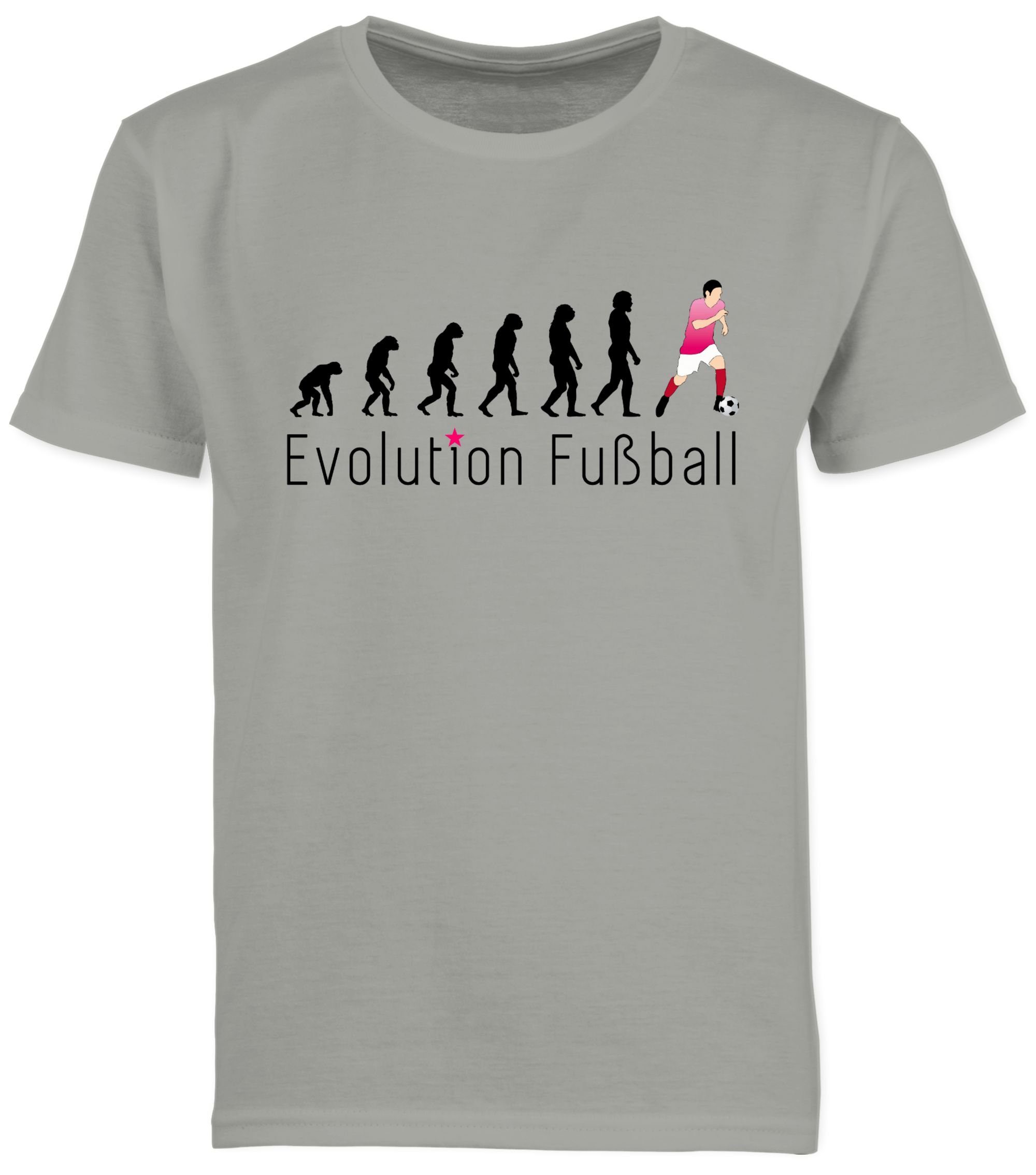 Shirtracer T-Shirt Evolution Kinder 3 Fußball Evolution Hellgrau