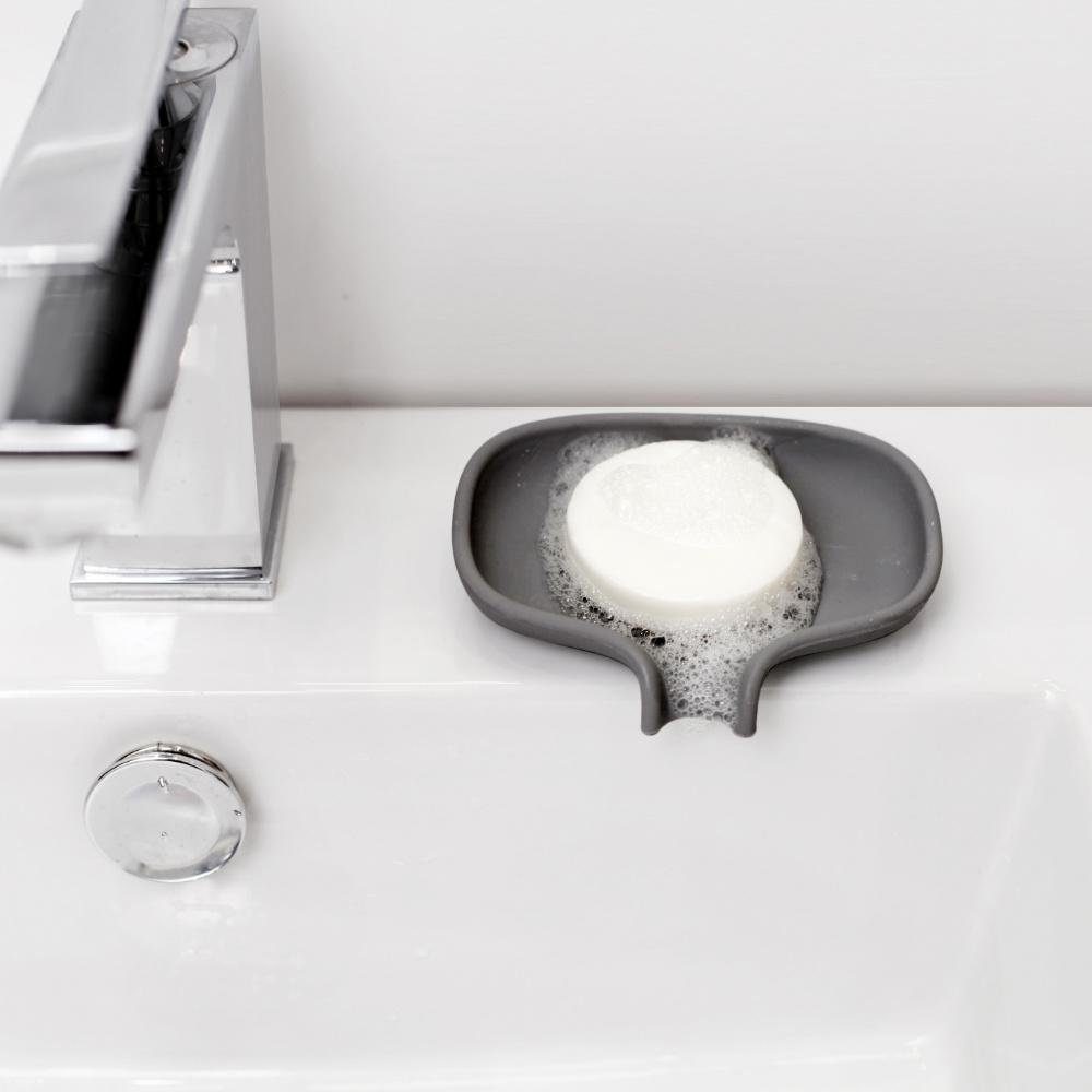 Gray Seifenablage Saver (Small) mit Graphite Soap Reinigungsbürste Bosign Ablauf