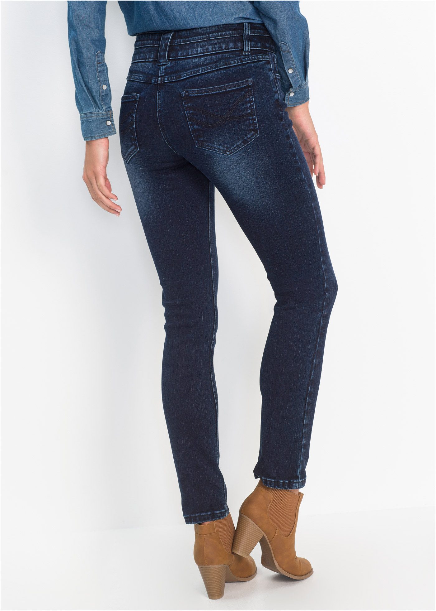 bonprix Push-up-Jeans im Five-Pocket Style mit leichter used Optik günstig online kaufen