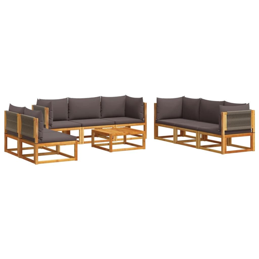 vidaXL Loungesofa 9-tlg. Garten-Sofagarnitur mit Kissen günstig online kaufen