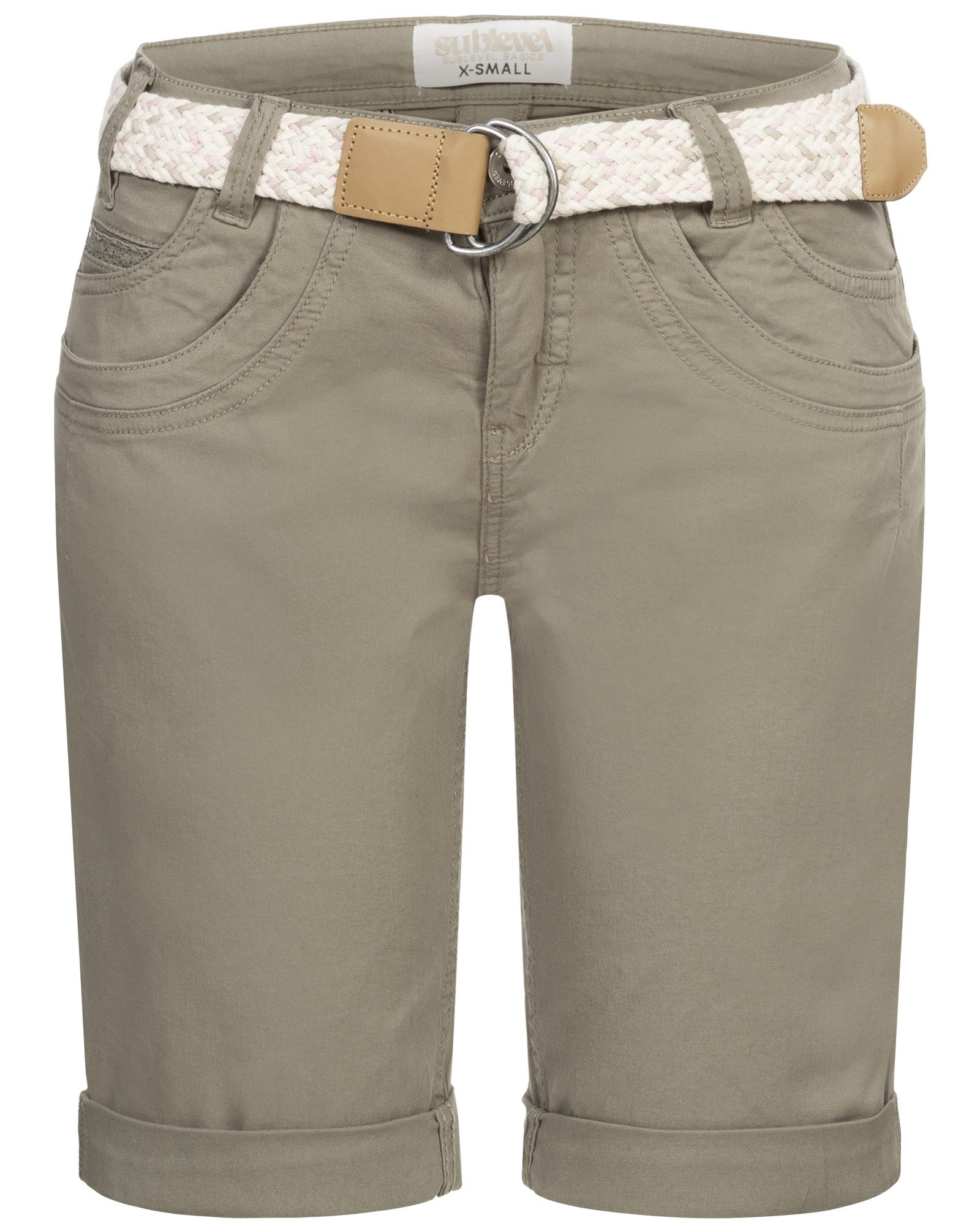 SUBLEVEL Bermudas Damen Short Bermuda kurze Hose Sommer Chino Short Stoff H günstig online kaufen