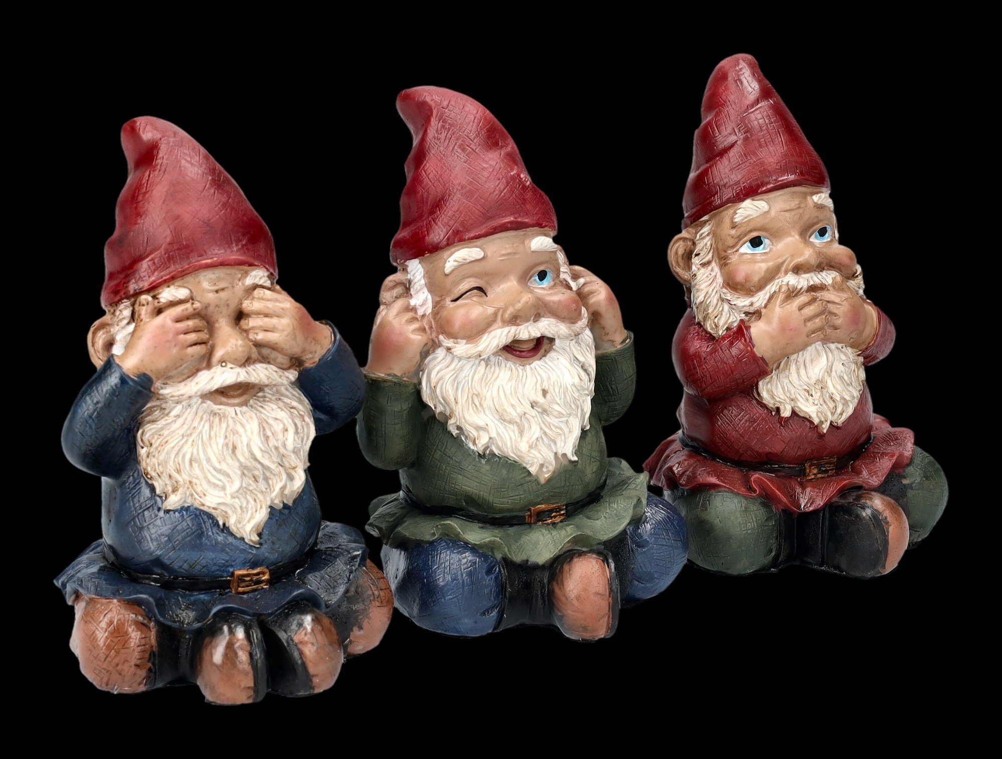 Figuren Shop GmbH Dekofigur Zwergen Figuren - Nichts Böses - Gartenzwerg Dekofigur Fantasy