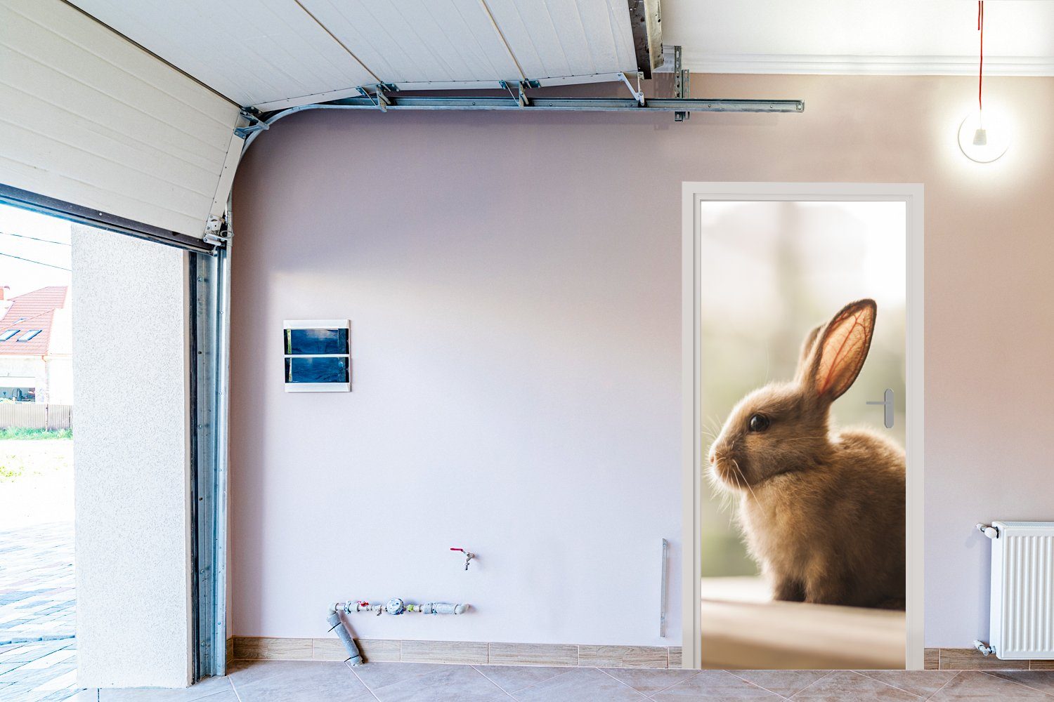 MuchoWow Türtapete Kaninchen - Tier, (1 - Fototapete Baby Matt, für bedruckt, Türaufkleber, St), 75x205 cm Tür