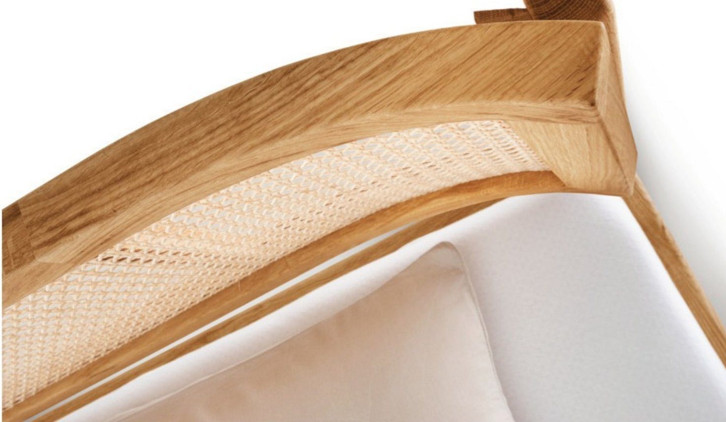 Natur24 Bett Doppelbett Fani 180x200 Eiche Massiv Wiener Geflecht