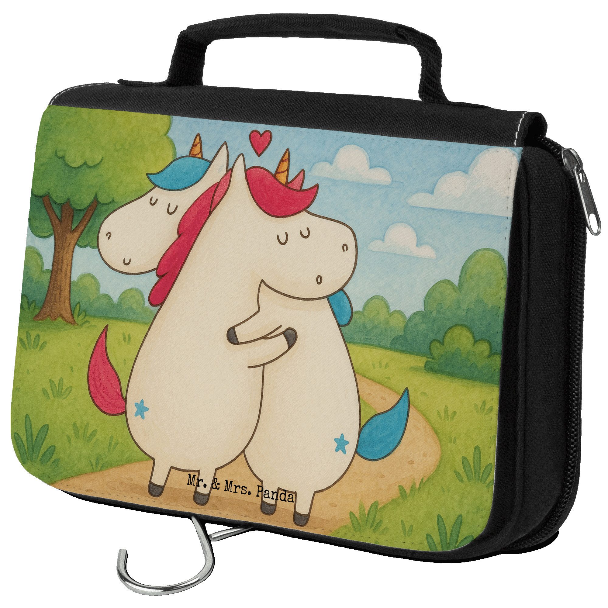 Kulturbeutel Einhorn Mitteilung Design, beautycase, Weiß, Unicorn, Schminktasche