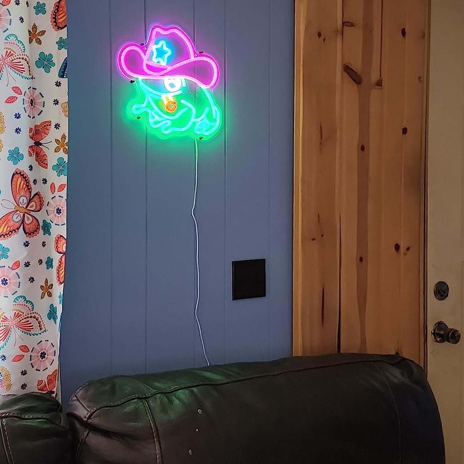 Neonschild Nachtlicht, Sunicol LED Frosch-Cowboy, LED USB, Geburtstag, Lampe Weihnachten Nachtlicht, für Bar, Party, LED Neon Dekofigur Schlafzimmer,