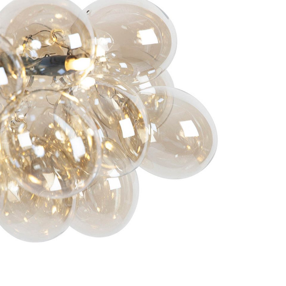 Qazqa Pendelleuchte Uvas, ohne Leuchtmittel, G9, Gold/Messing, Design, Glas günstig online kaufen