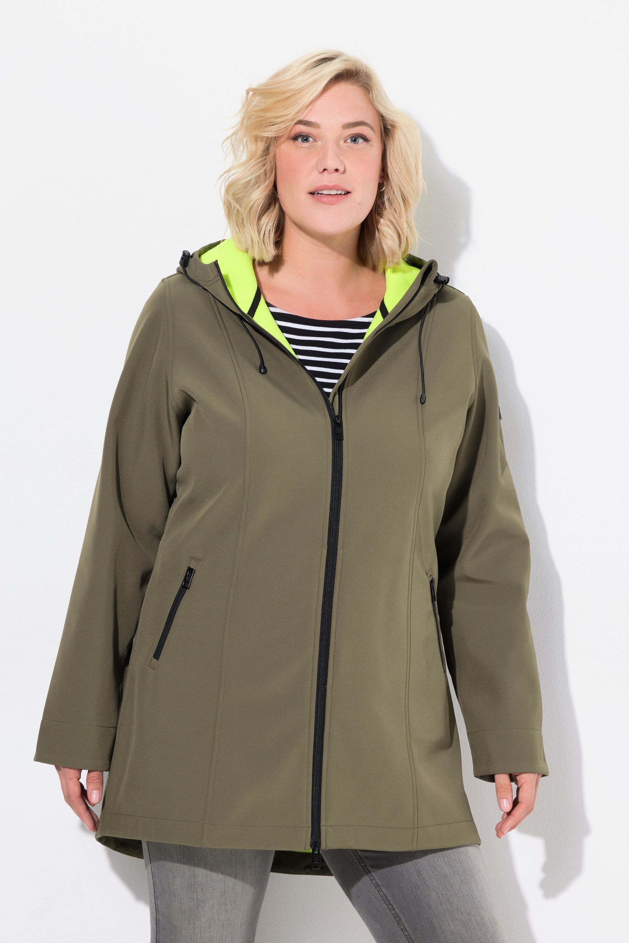 Ulla Popken Softshelljacke HYPRAR Long-Softshelljacke wasserabweisend günstig online kaufen