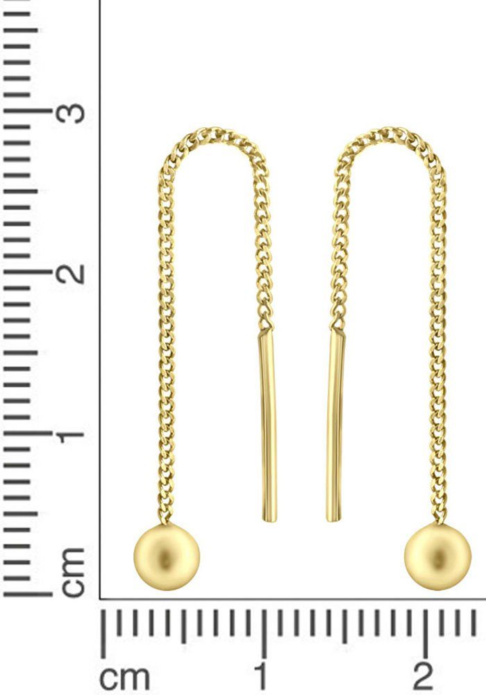Firetti Paar Ohrhänger Schmuck Geschenk Gold 333 Ohrschmuck Durchzieher Kugel – Bild 2 von 2