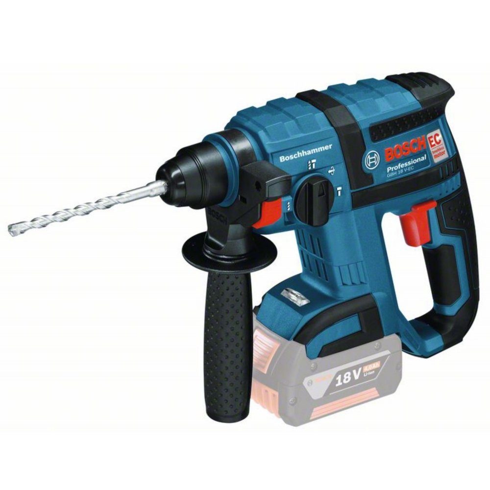 Bosch Professional Akku-Bohrhammer GBH 18 V-EC, 18 V V, max. 1400,00 U/min,  ohne Akku und Ladegerät, 1-Gang-Getriebe - Bürstenloser Motor